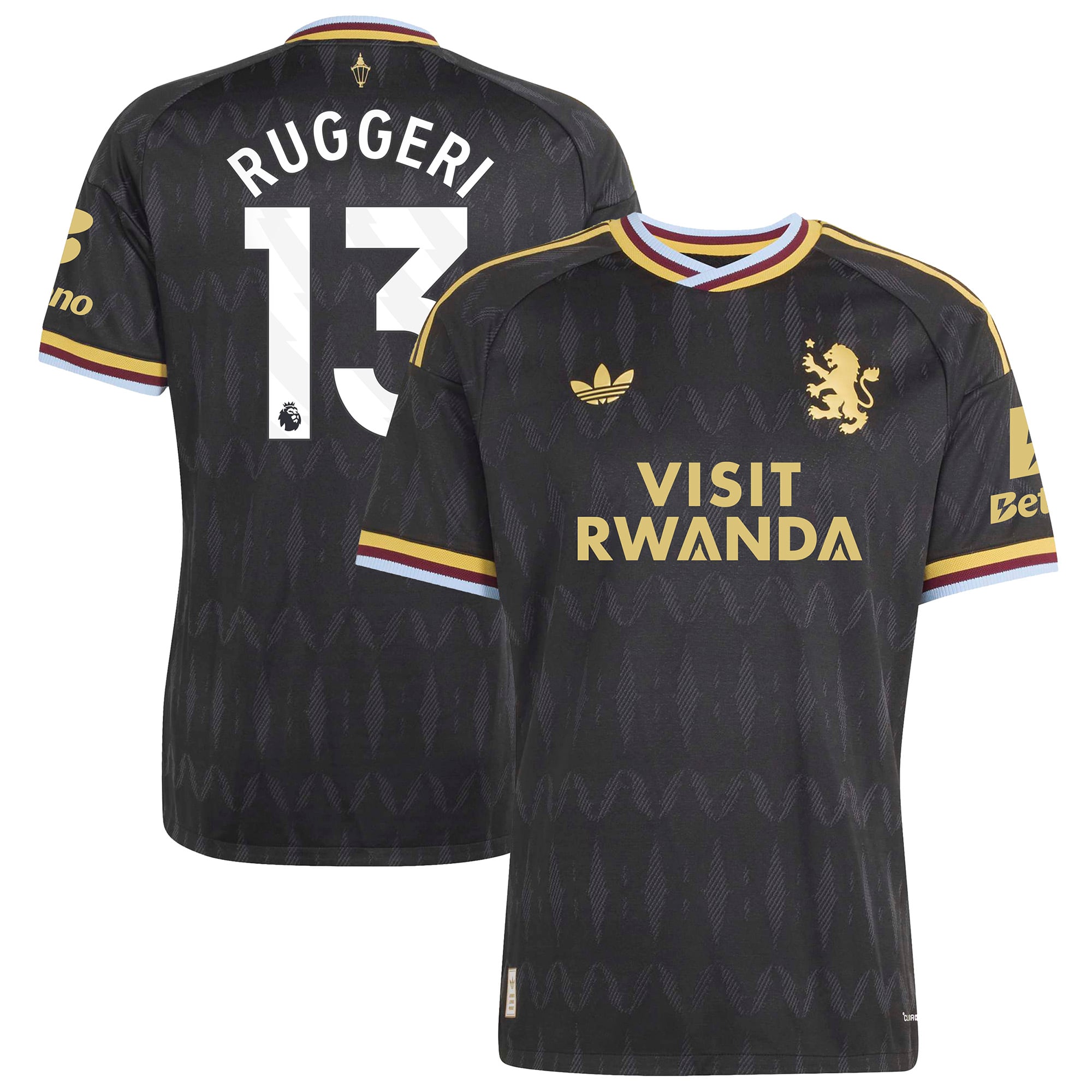 Aston Villa adidas Away Authentic Shirt 2026-27 with Ruggeri 13 printing