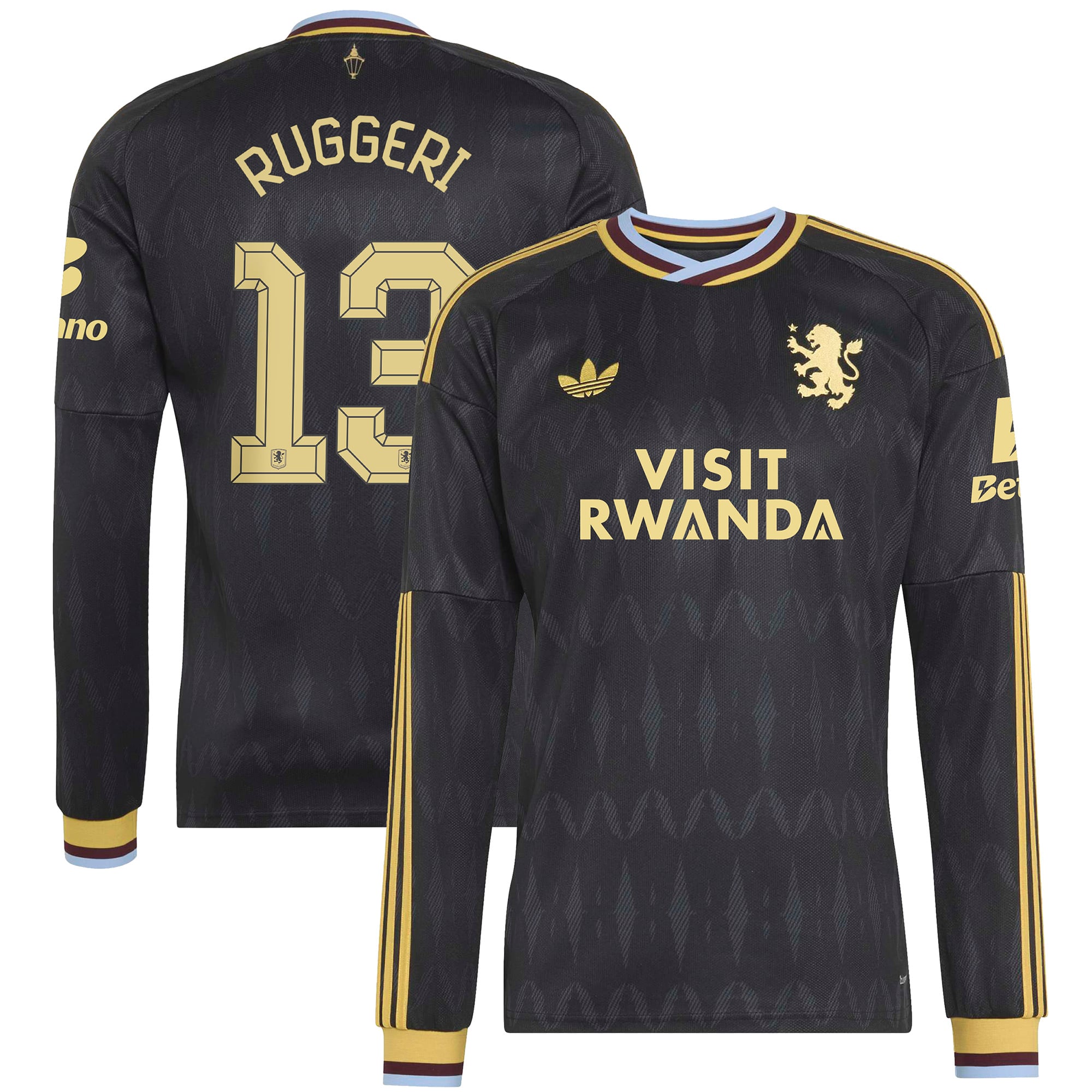 Aston Villa adidas Away Shirt 2026-27 - Long Sleeve with Ruggeri 13 Cup printing, , rebel_hi-res