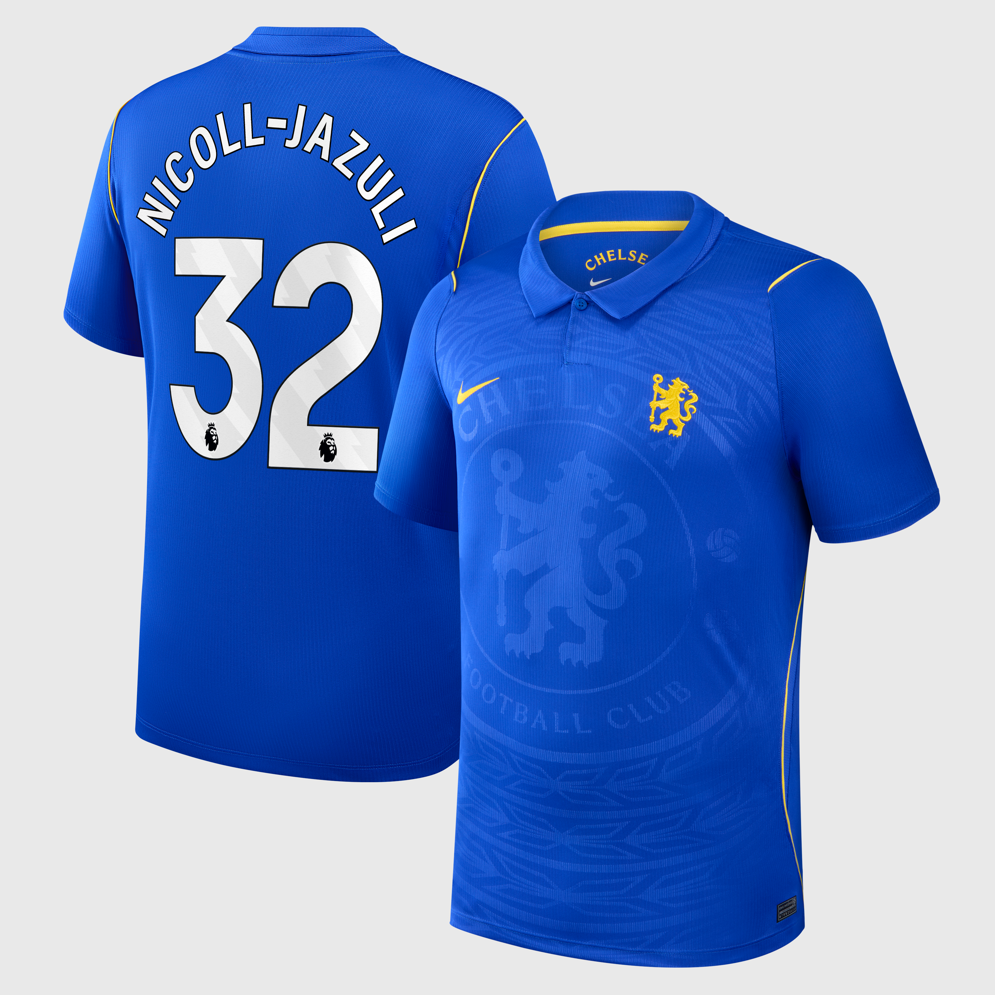 Chelsea Nike Home Stadium Shirt 2026-27 with Nicoll-Jazuli 32 printing