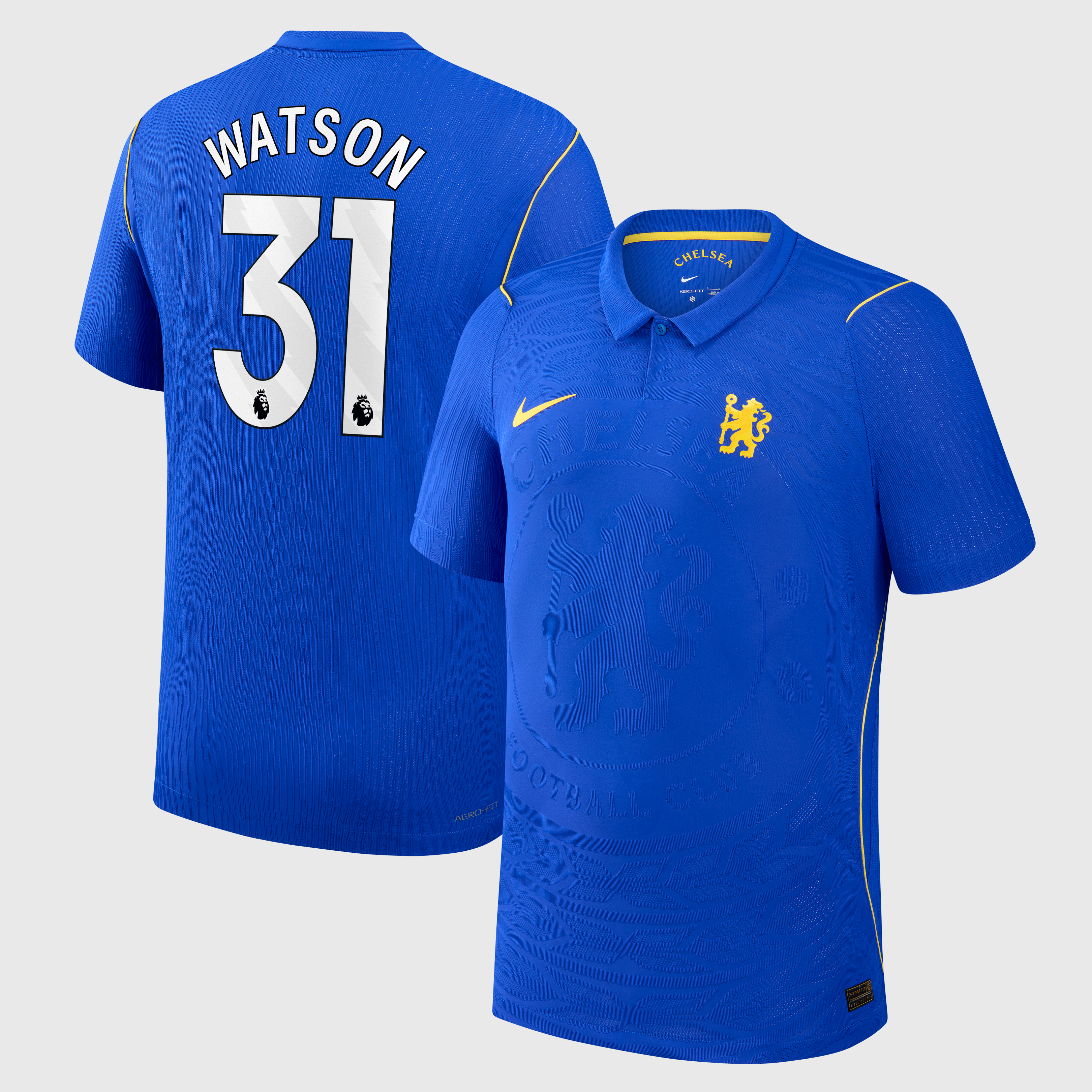 Chelsea Nike Home Aero-FIT Match Shirt 2026-27 - Kids with Watson 31 printing