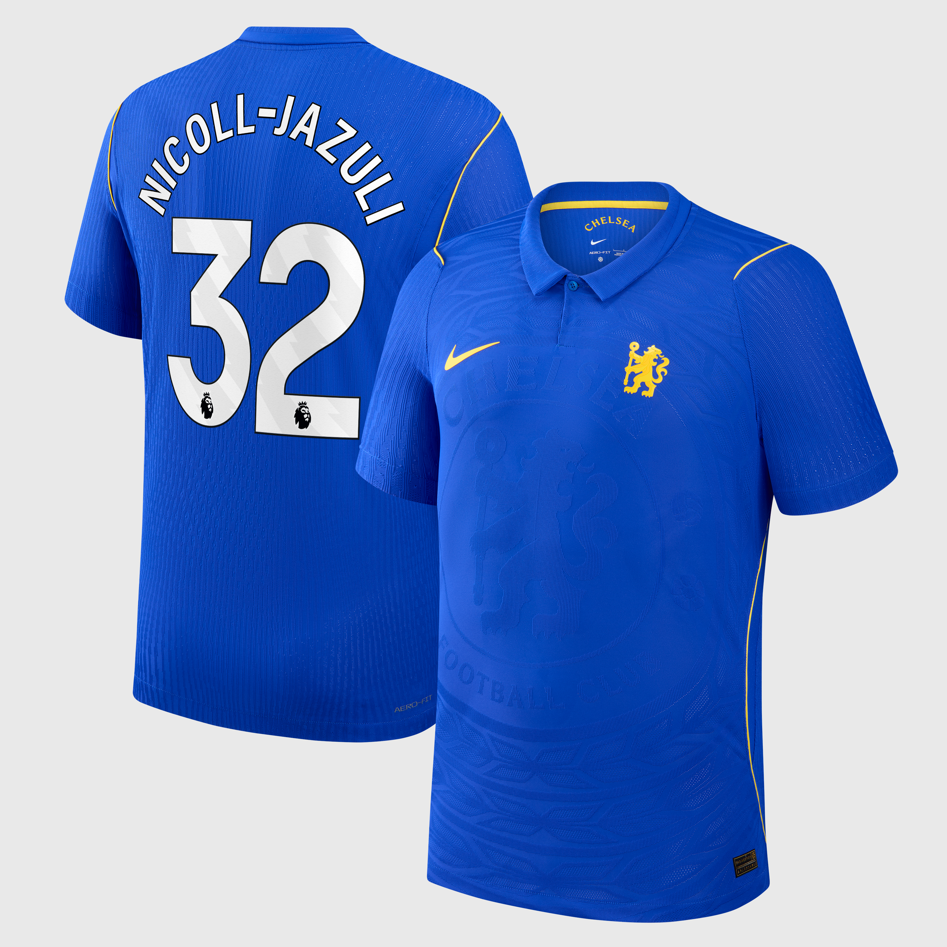 Chelsea Nike Home Aero-FIT Match Shirt 2026-27 - Kids with Nicoll-Jazuli 32 printing