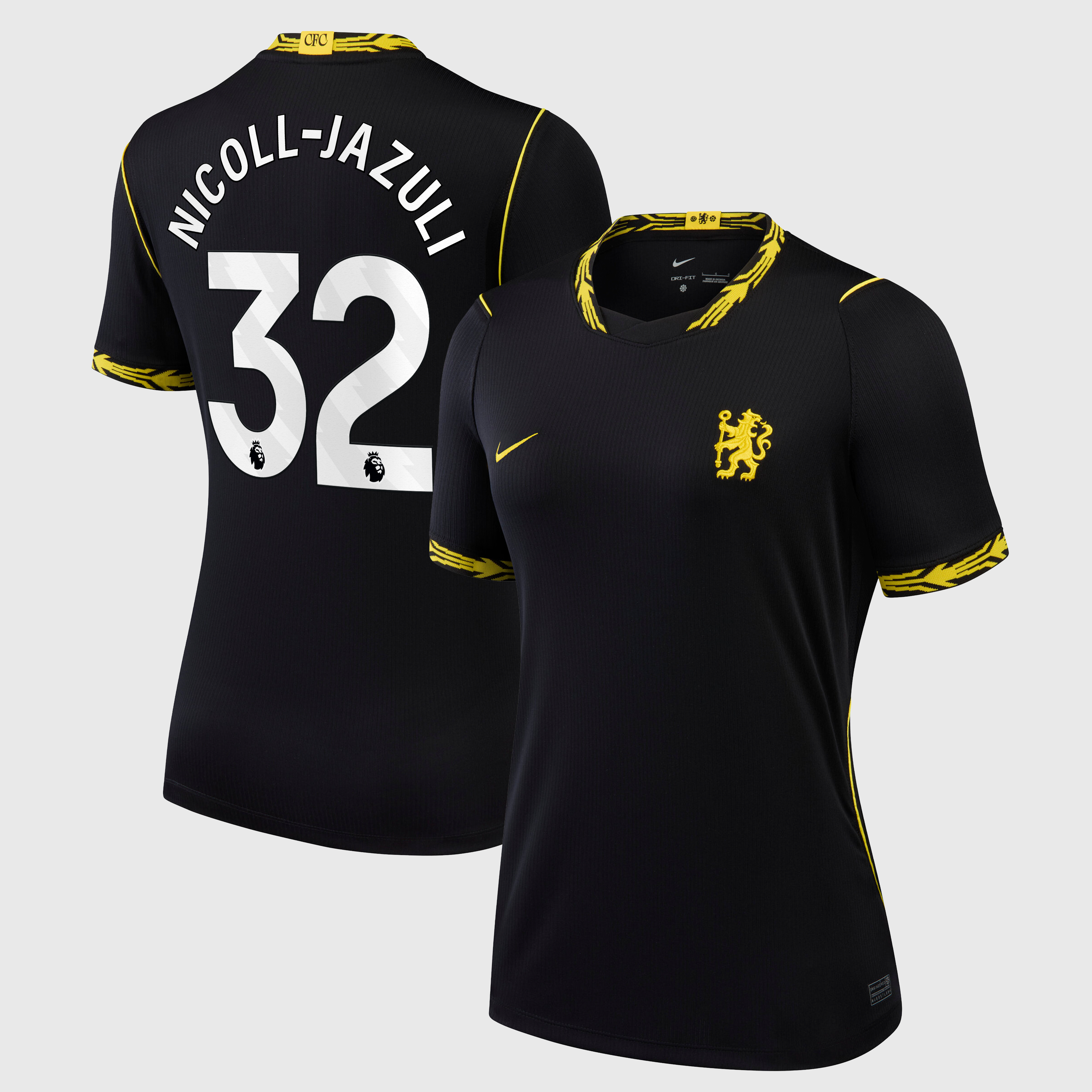 Chelsea Nike Away Stadium Shirt 2026-27 - Womens with Nicoll-Jazuli 32 printing