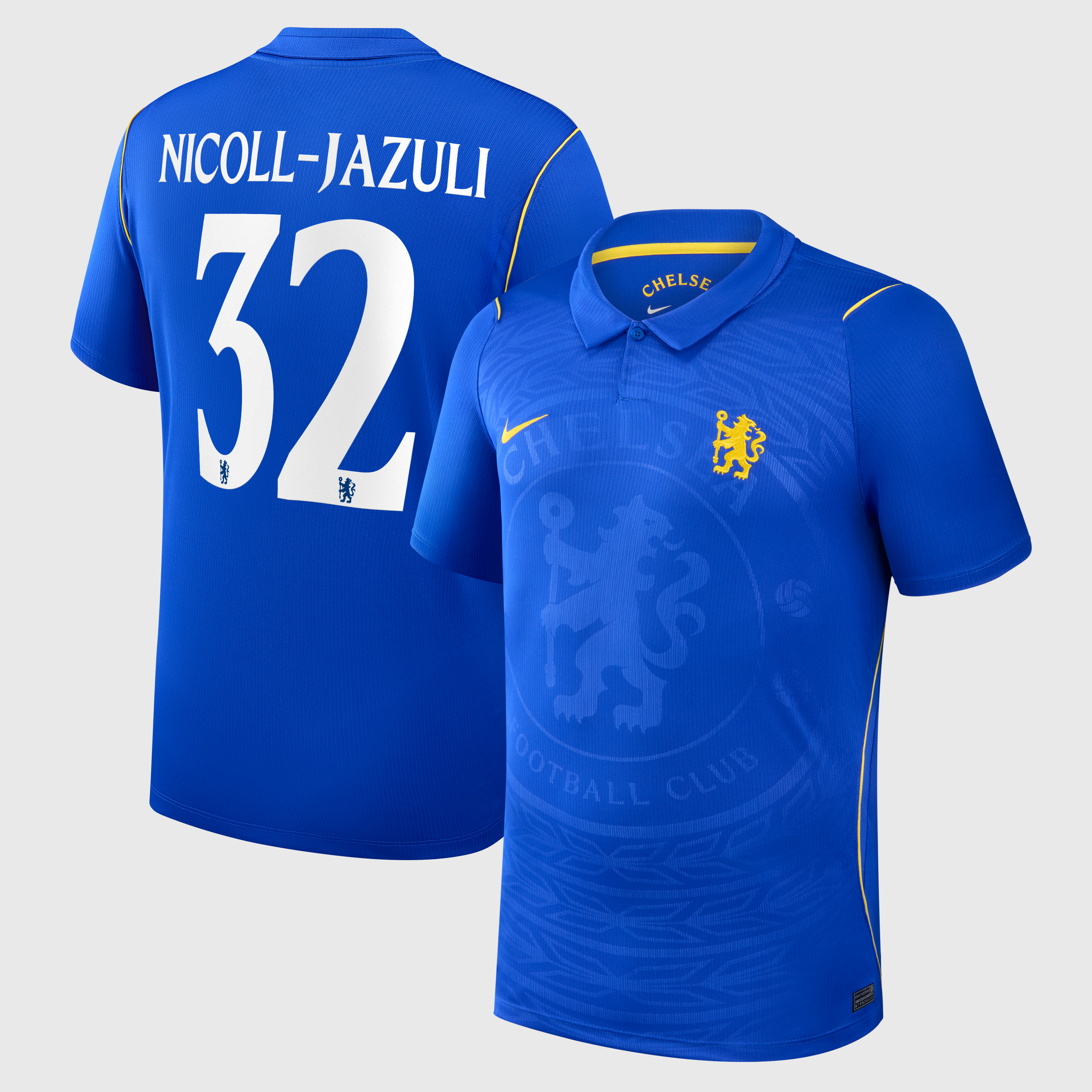 Chelsea Nike Home Stadium Shirt 2026-27 with Nicoll-Jazuli 32 printing