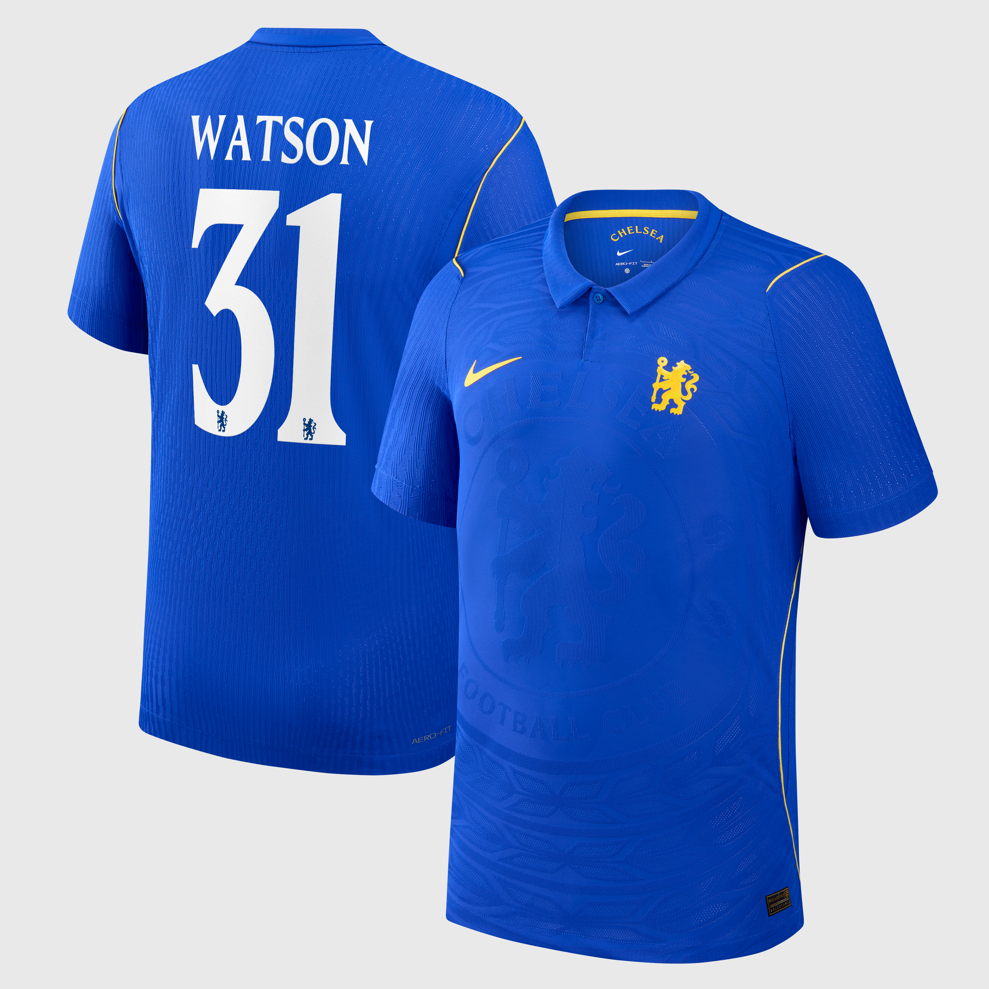 Chelsea Nike Home Aero-FIT Match Shirt 2026-27 with Watson 31 printing