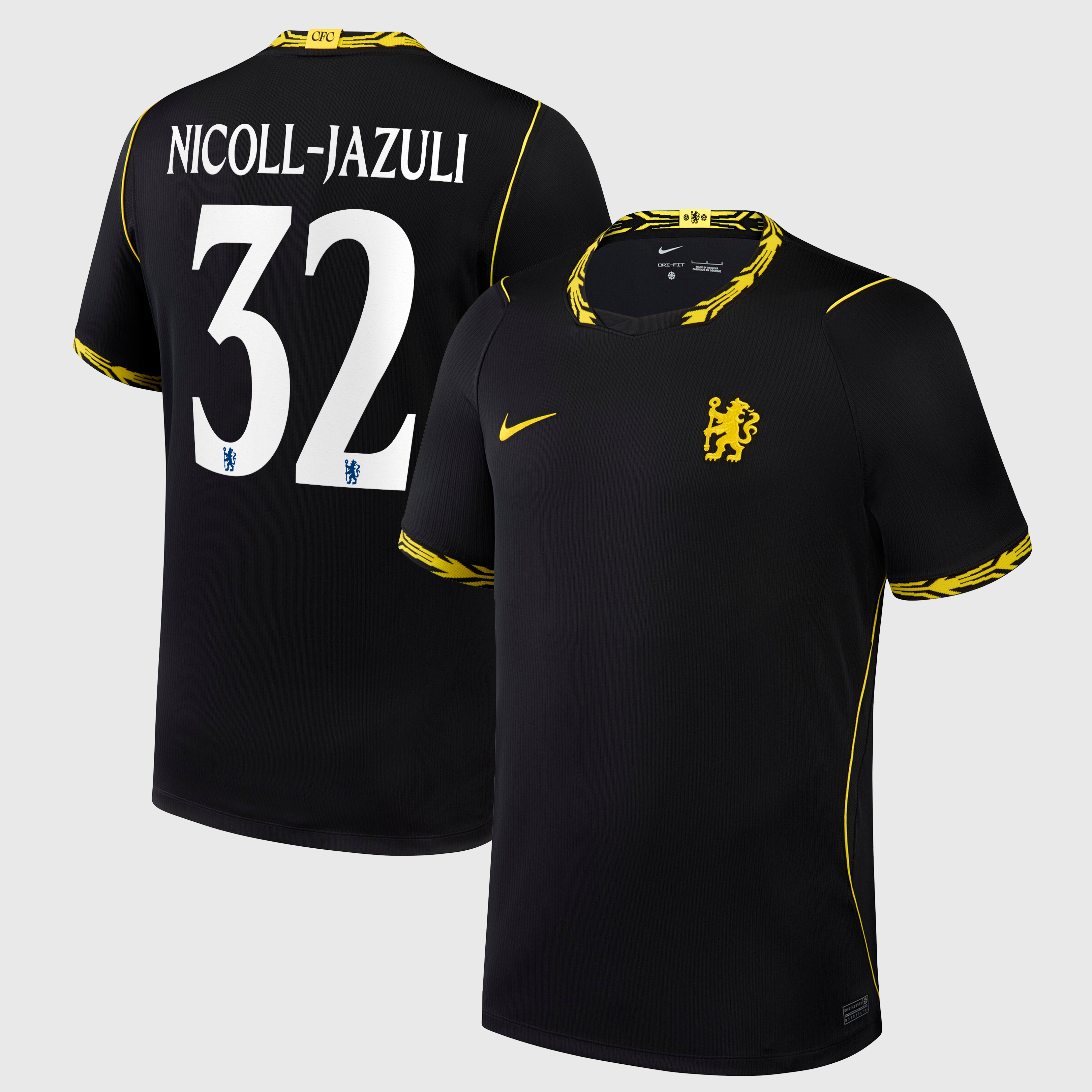 Chelsea Nike Away Stadium Shirt 2026-27 with Nicoll-Jazuli 32 printing