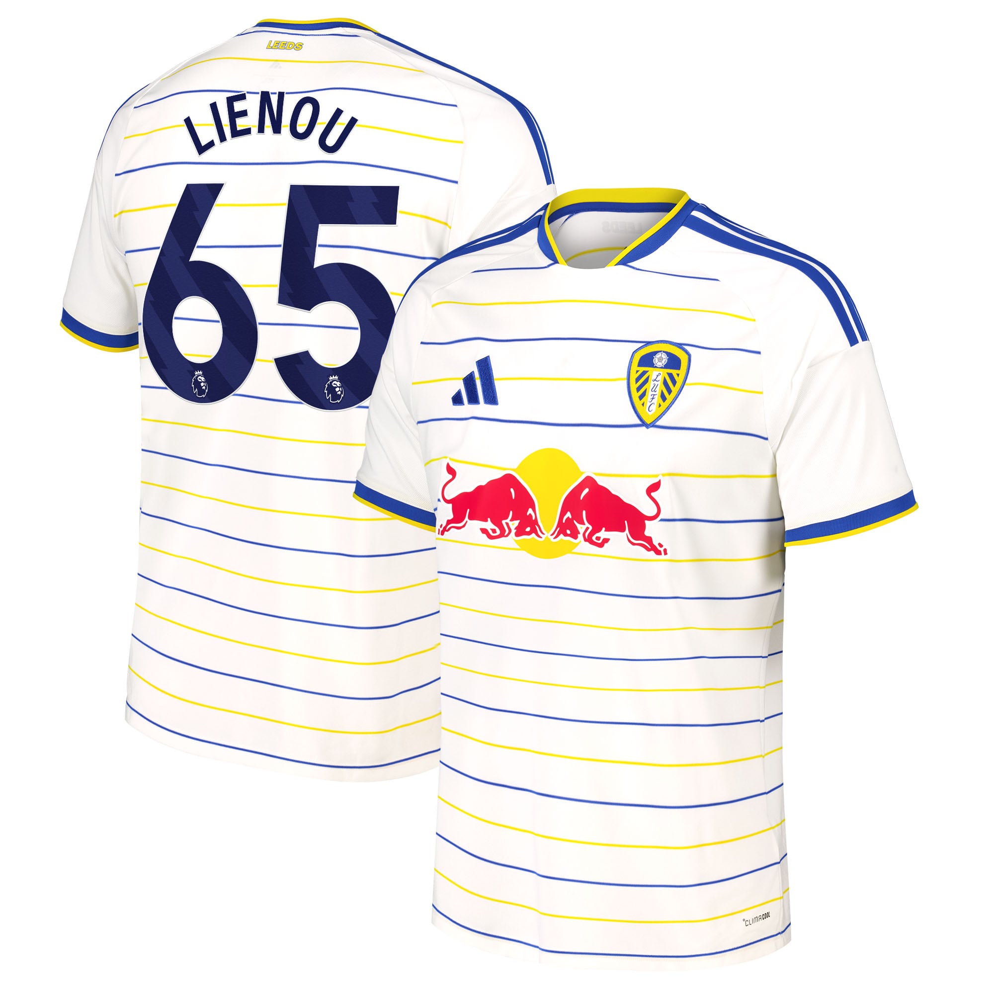 Leeds United adidas Home Shirt 2026-27 with Lienou 65 printing