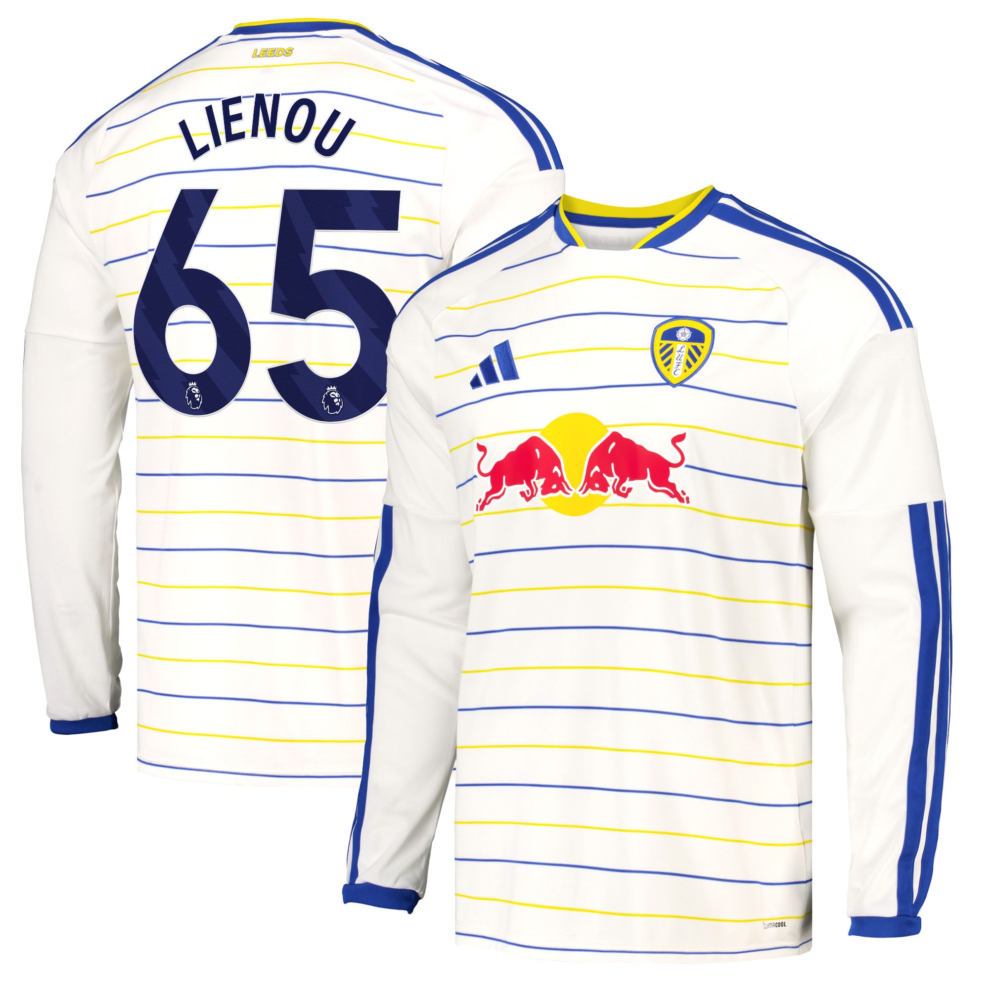 Leeds United adidas Home Shirt 2026-27 - Long Sleeve with Lienou 65 printing