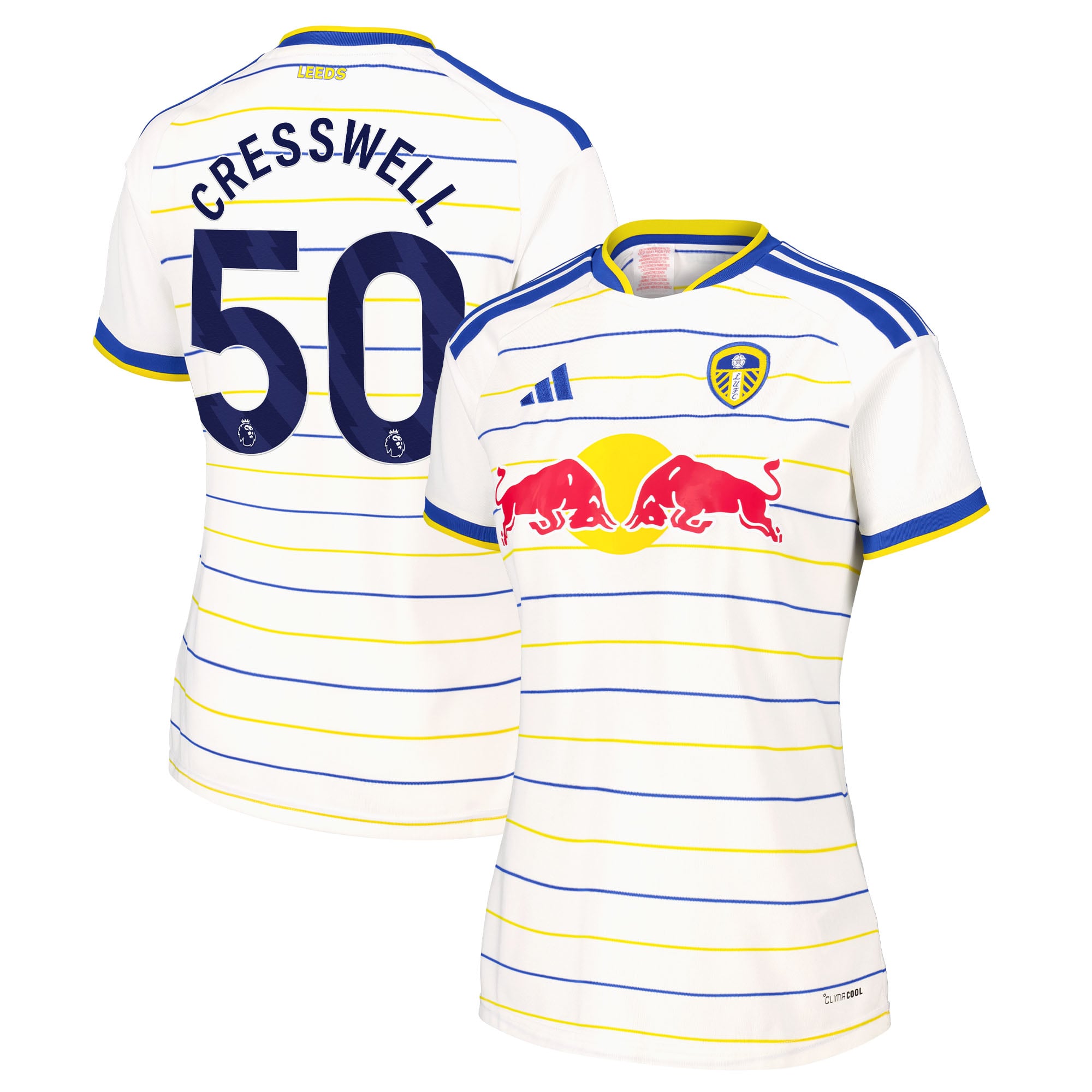 Leeds United adidas Home Shirt 2026-27 - Womens with Cresswell 50 printing