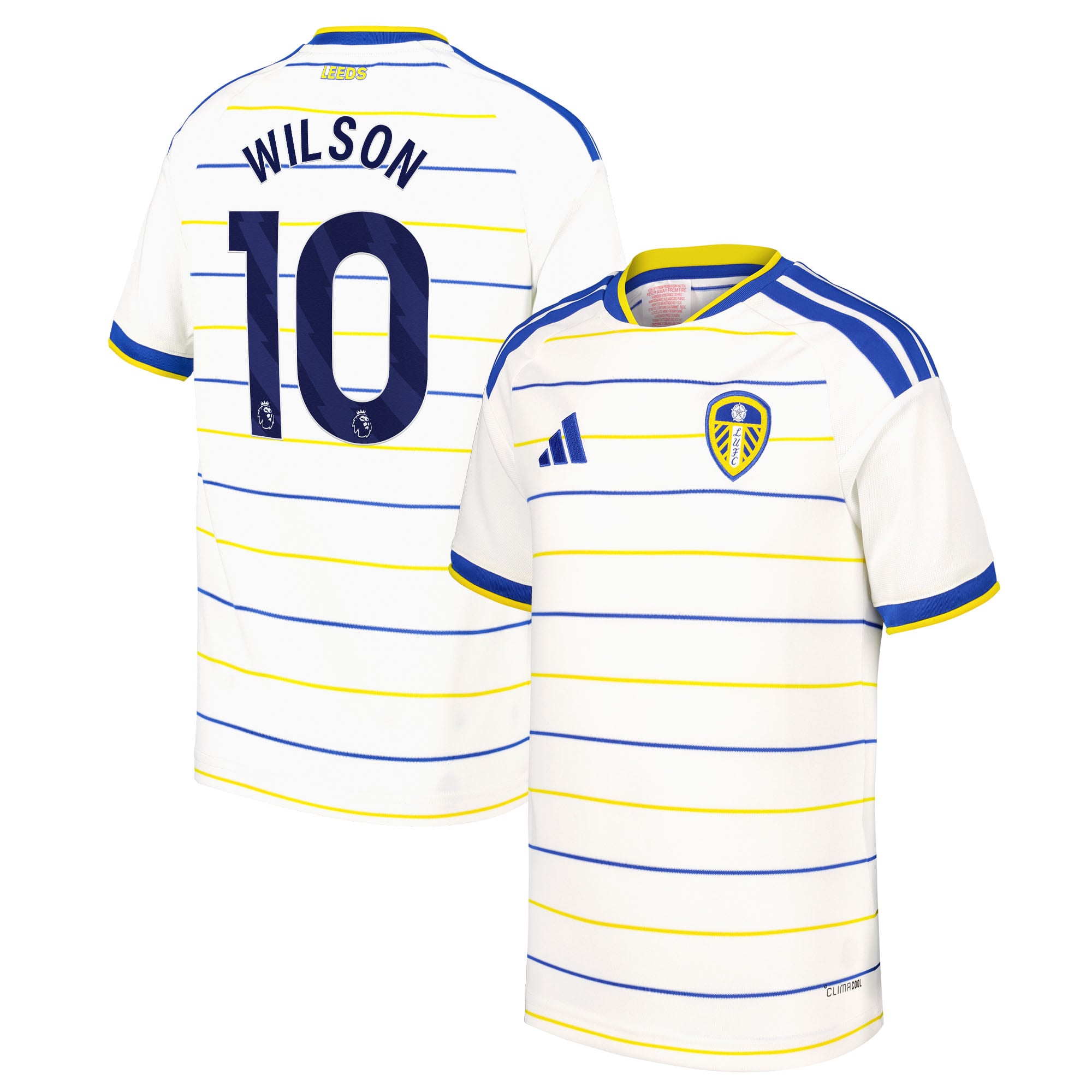 Leeds United adidas Home Shirt 2026-27 - Kids with Wilson 10 printing