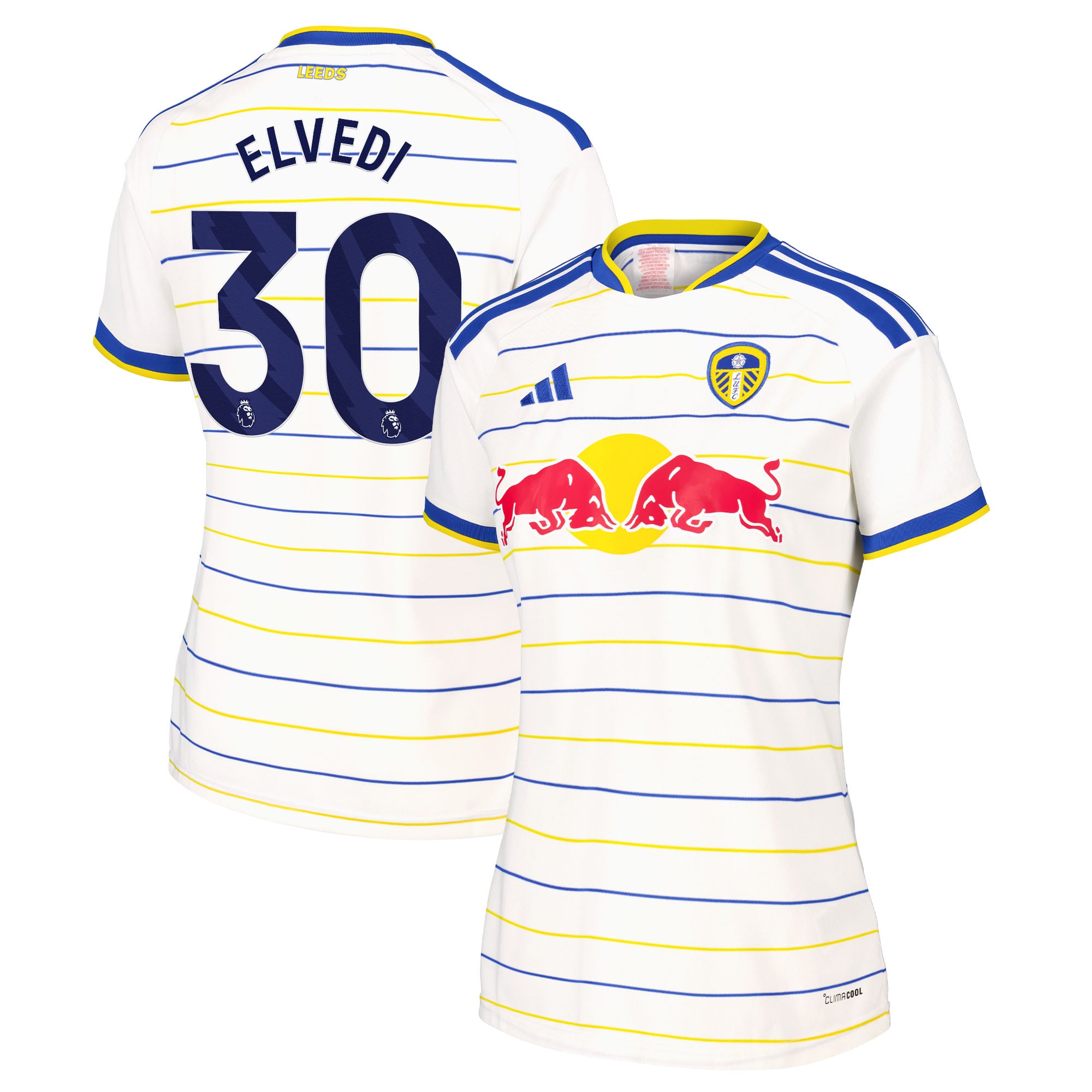 Leeds United adidas Home Shirt 2026-27 - Womens with Elvedi 30 printing