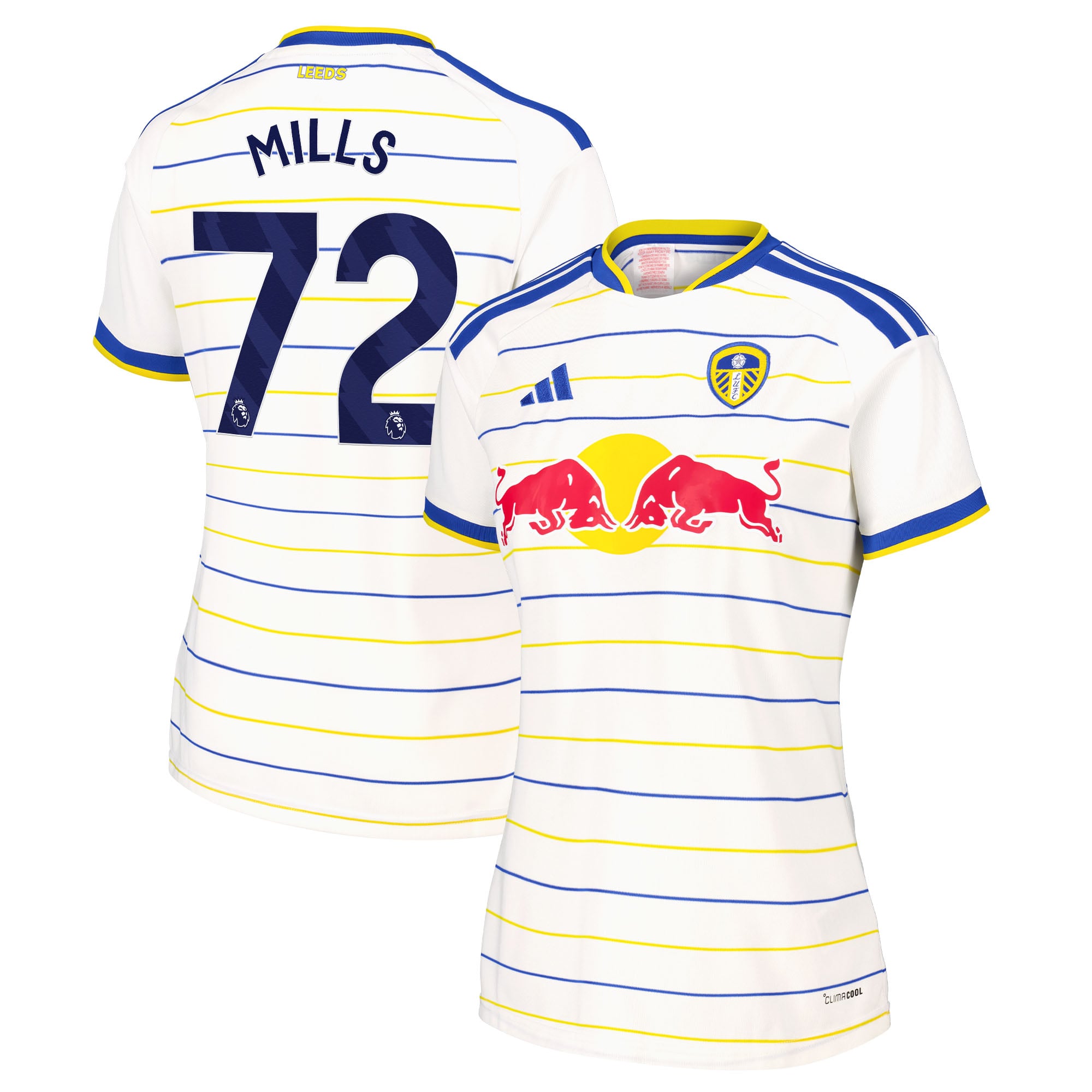 Leeds United adidas Home Shirt 2026-27 - Womens with Mills 72 printing