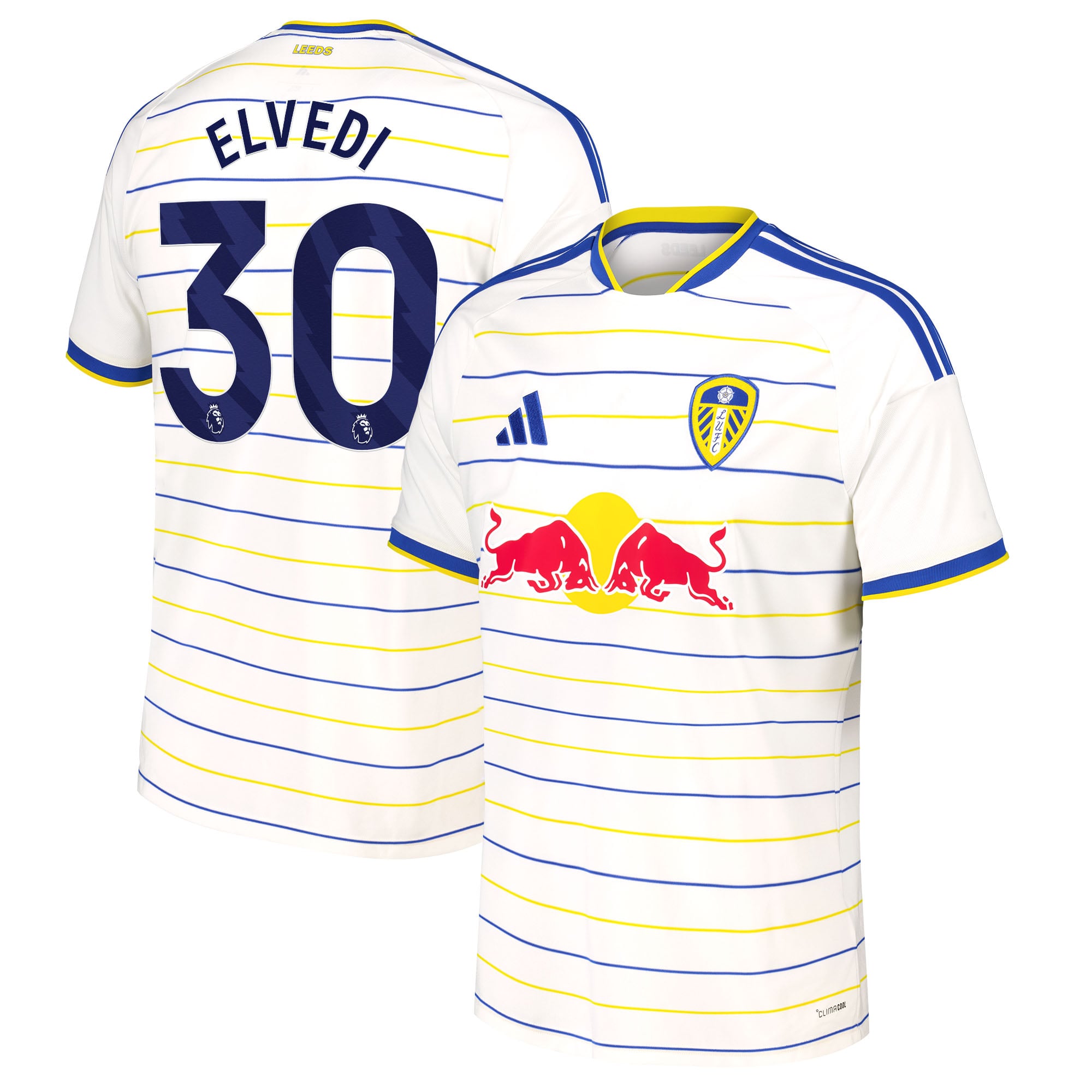 Leeds United adidas Home Shirt 2026-27 with Elvedi 30 printing, , rebel_hi-res