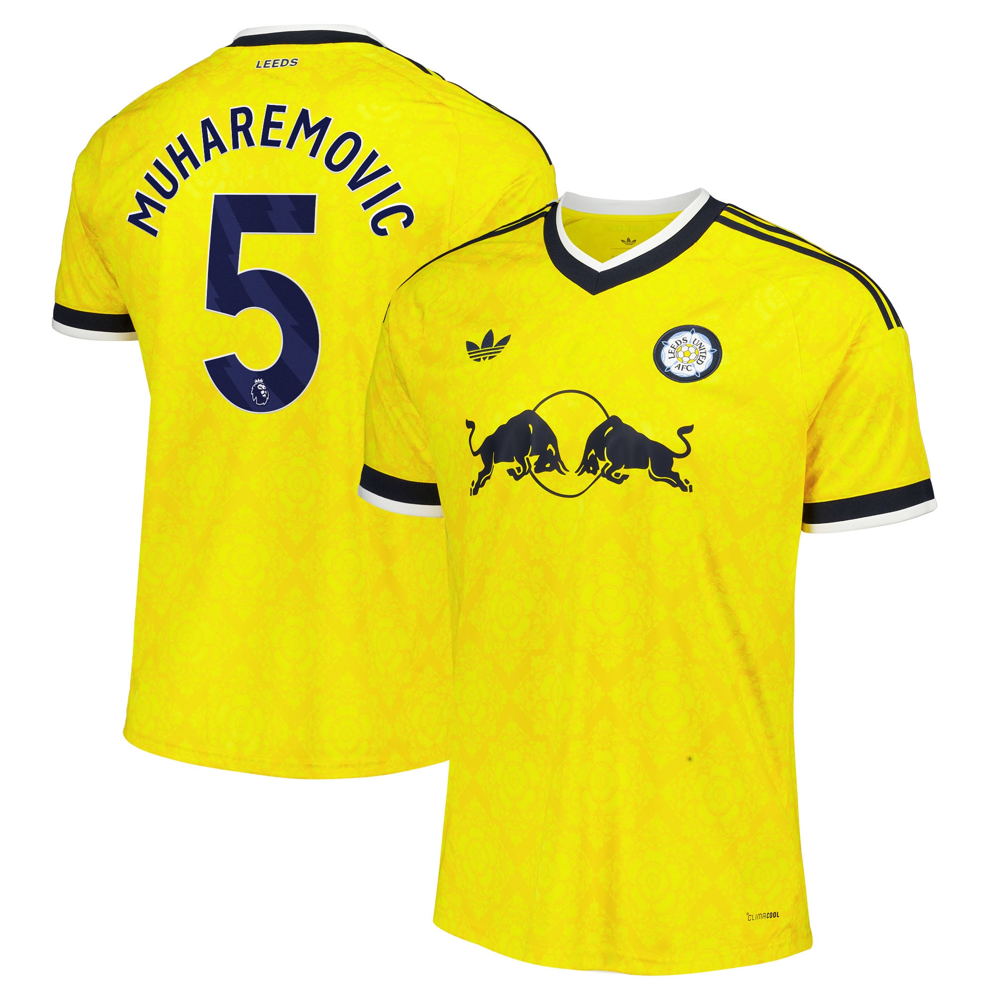 Leeds United adidas Away Shirt 2026-27 with Muharemovic 5 printing
