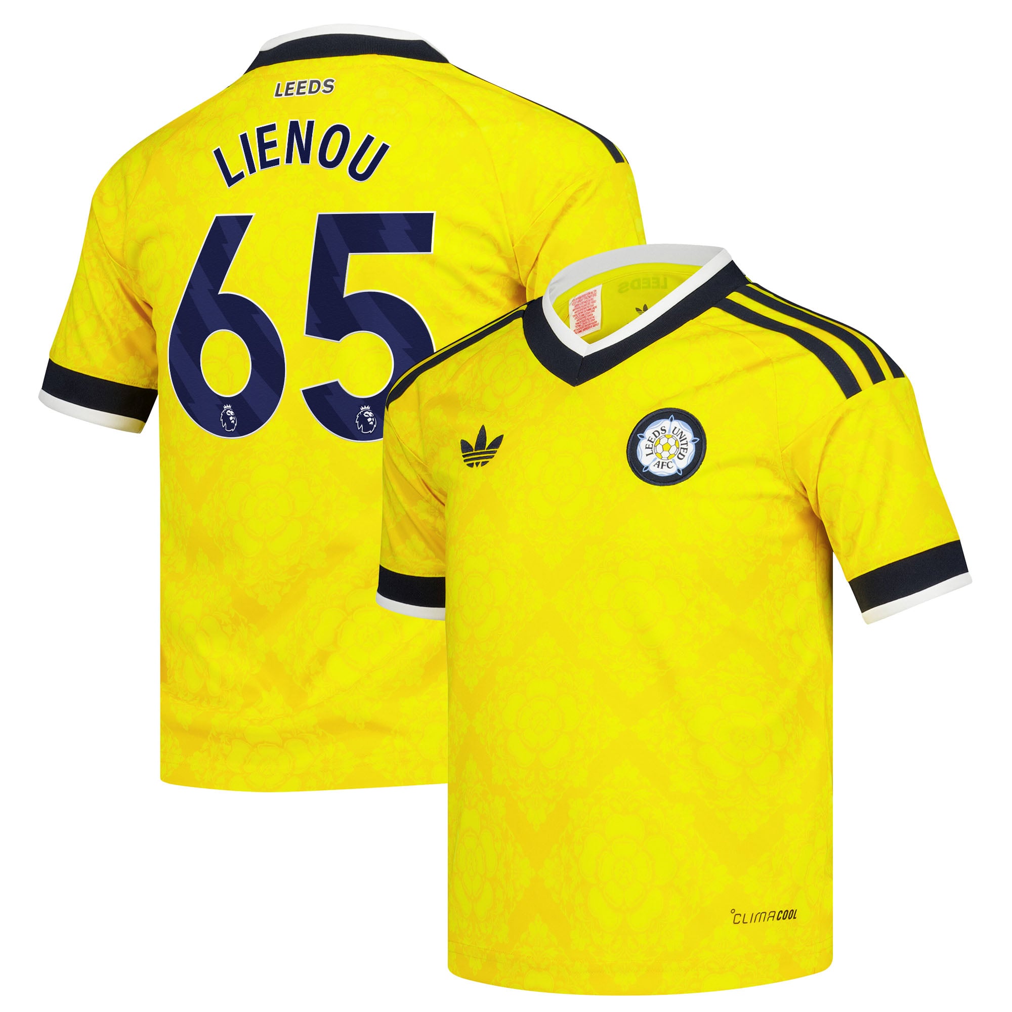 Leeds United adidas Away Shirt 2026-27 - Kids with Lienou 65 printing
