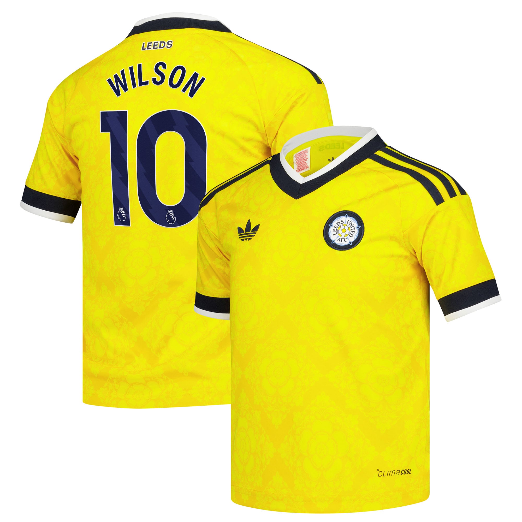 Leeds United adidas Away Shirt 2026-27 - Kids with Wilson 10 printing