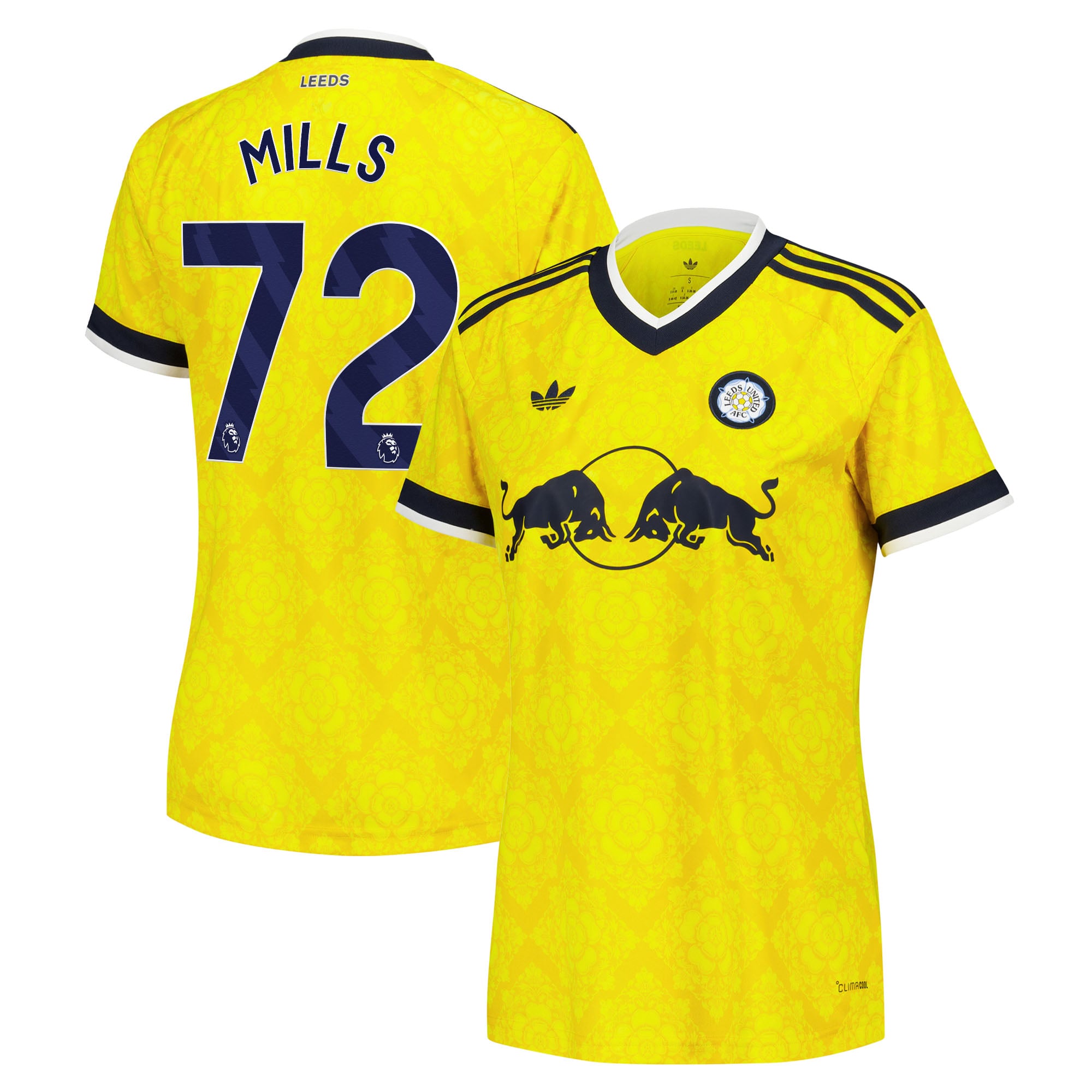 Leeds United adidas Away Shirt 2026-27 - Womens with Mills 72 printing