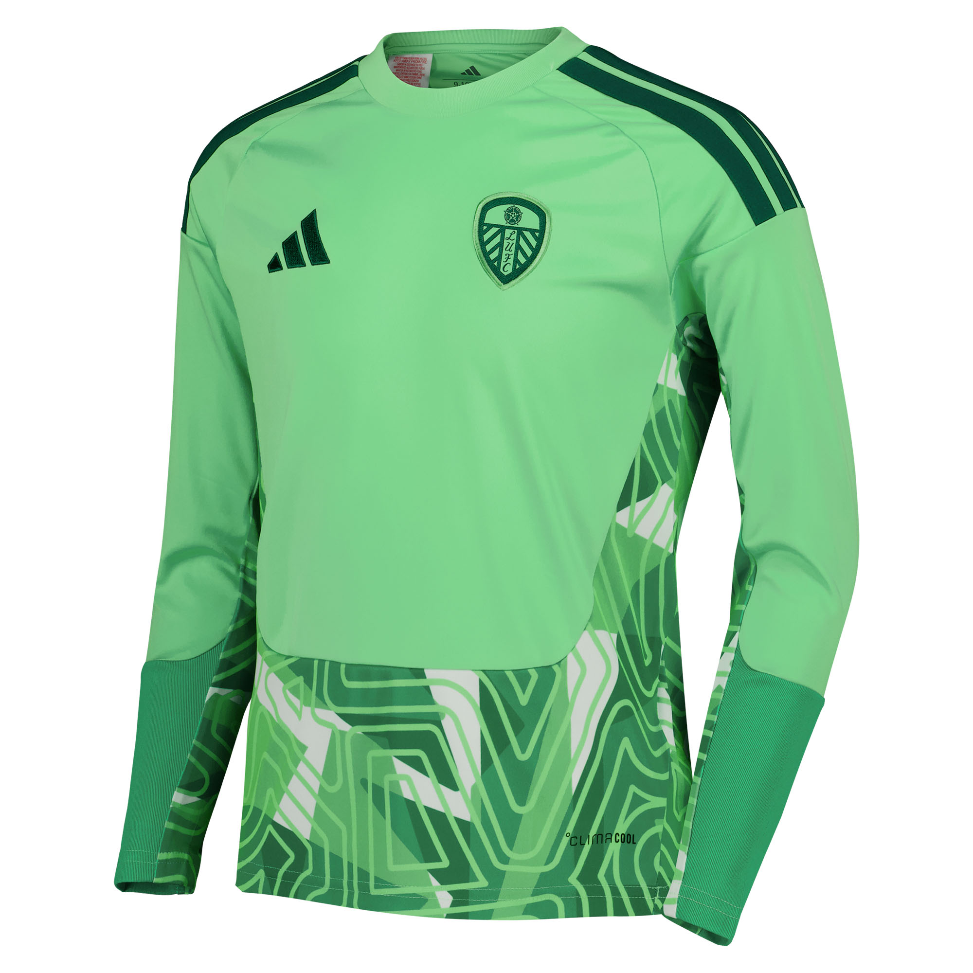 Leeds United adidas Goalkeeper Shirt 2026-27 - Long Sleeve - Kids with Trafford 1 Cup printing, , rebel_hi-res