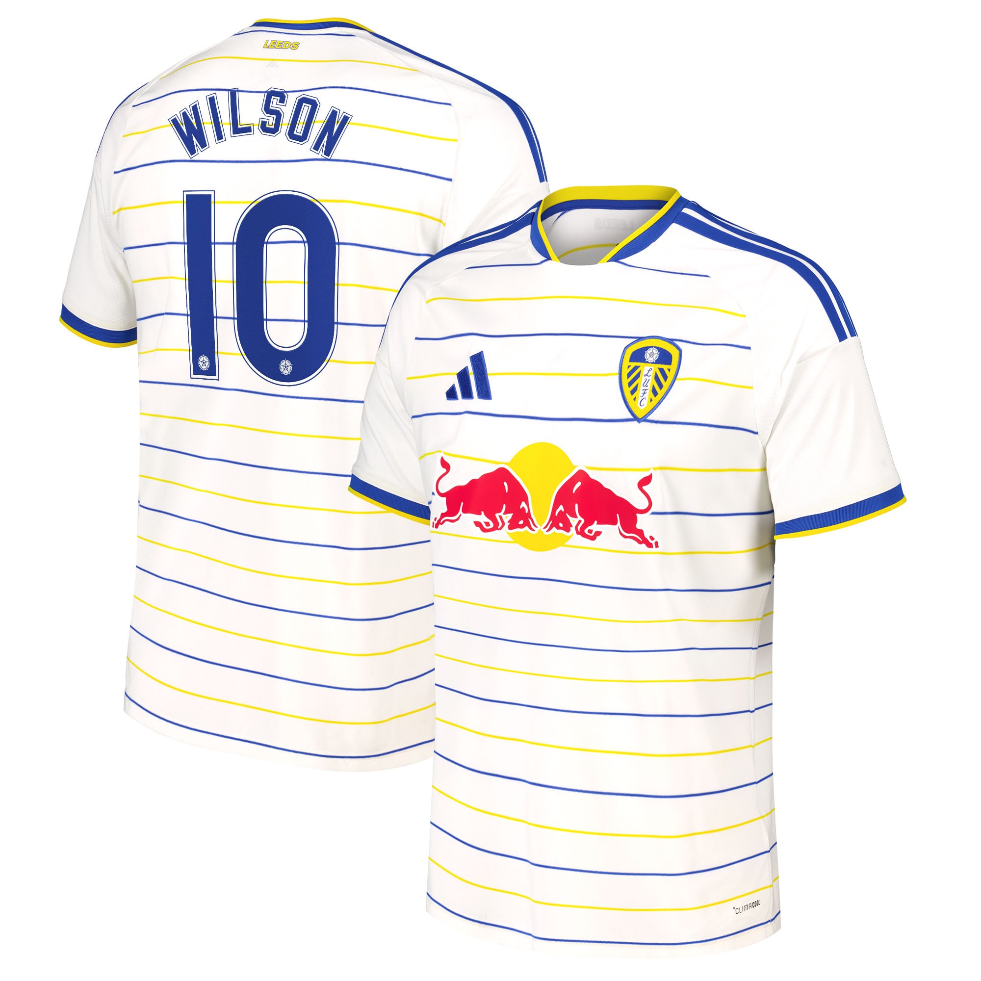 Leeds United adidas Home Shirt 2026-27 with Wilson 10 Cup printing