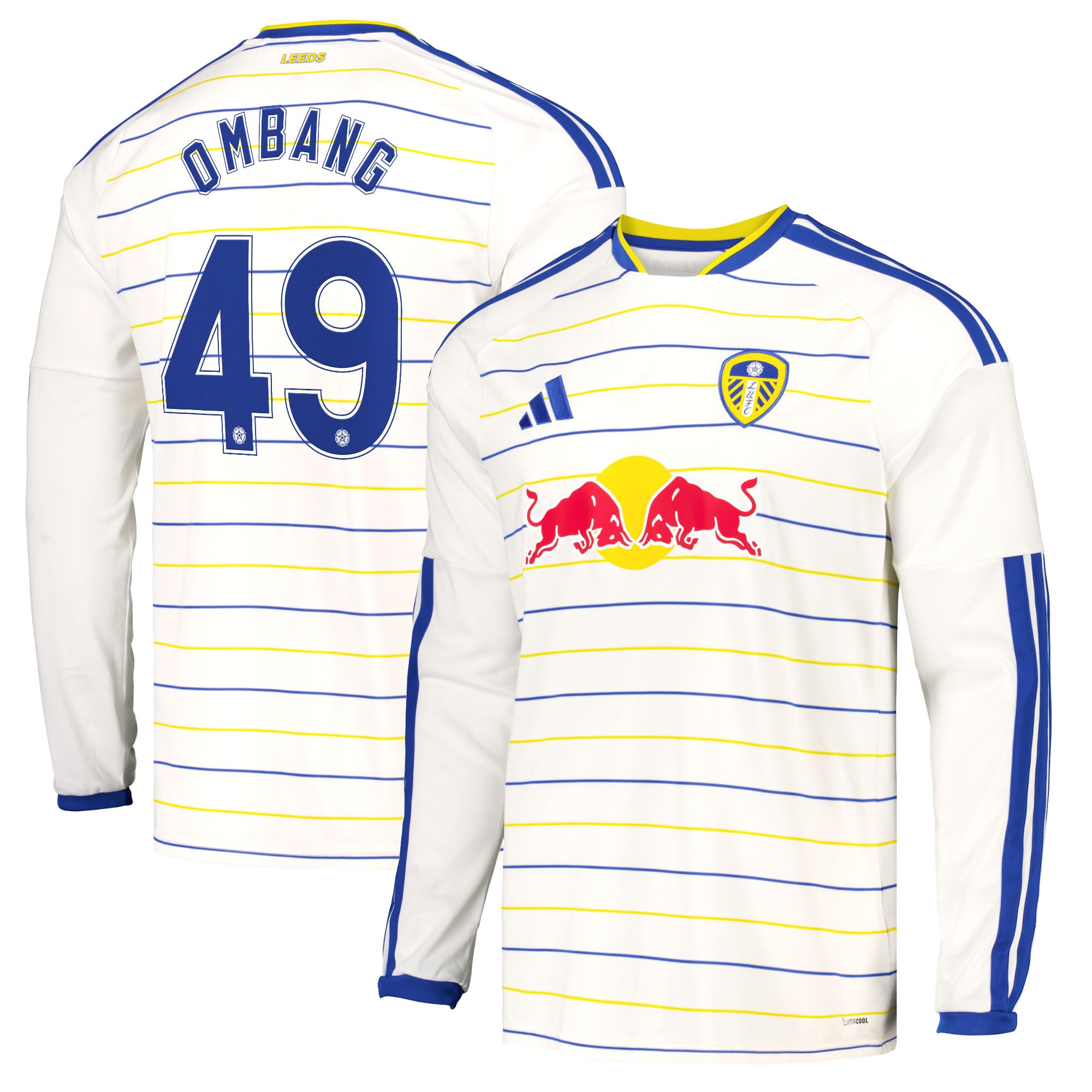 Leeds United adidas Home Shirt 2026-27 - Long Sleeve with Ombang 49 Cup printing