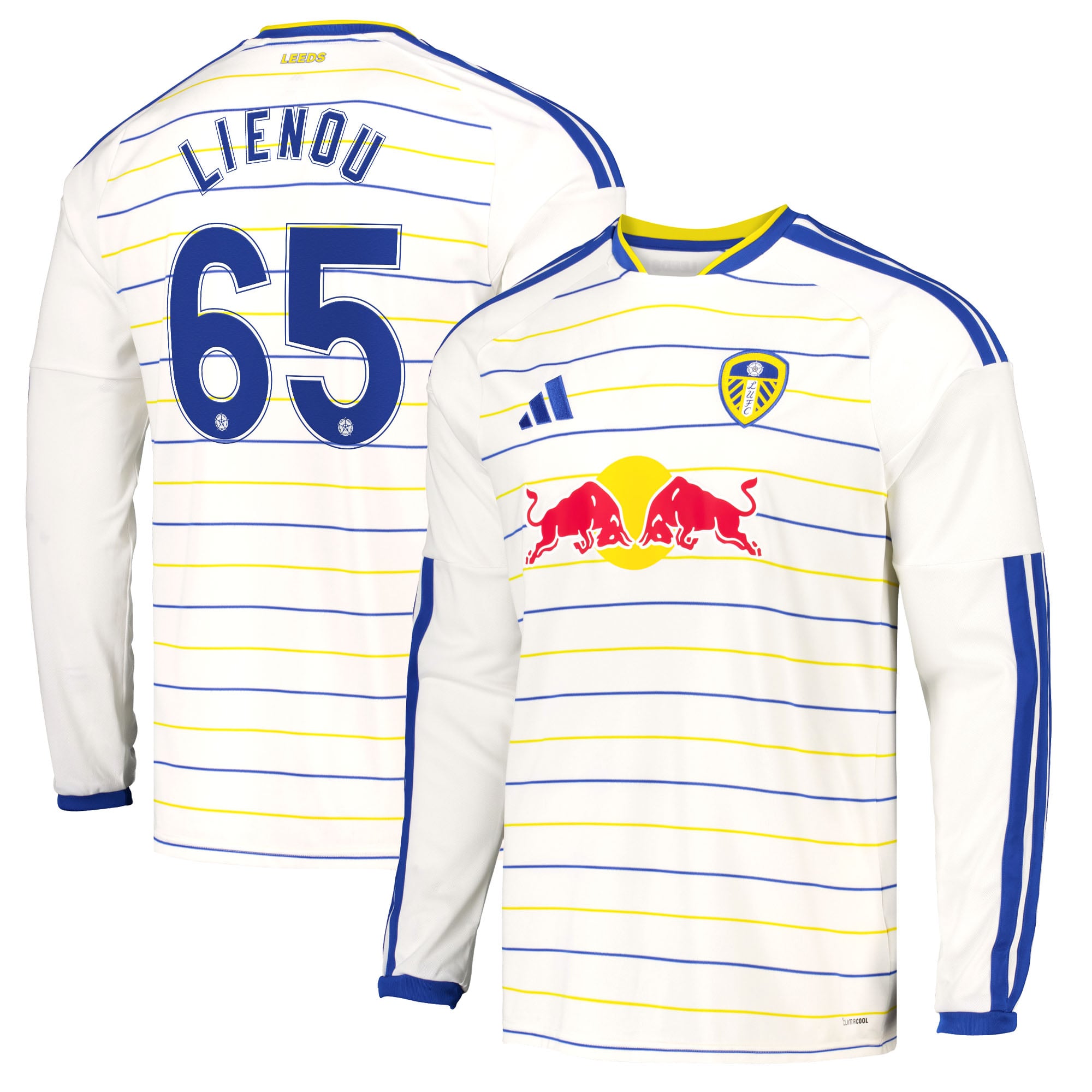 Leeds United adidas Home Shirt 2026-27 - Long Sleeve with Lienou 65 Cup printing