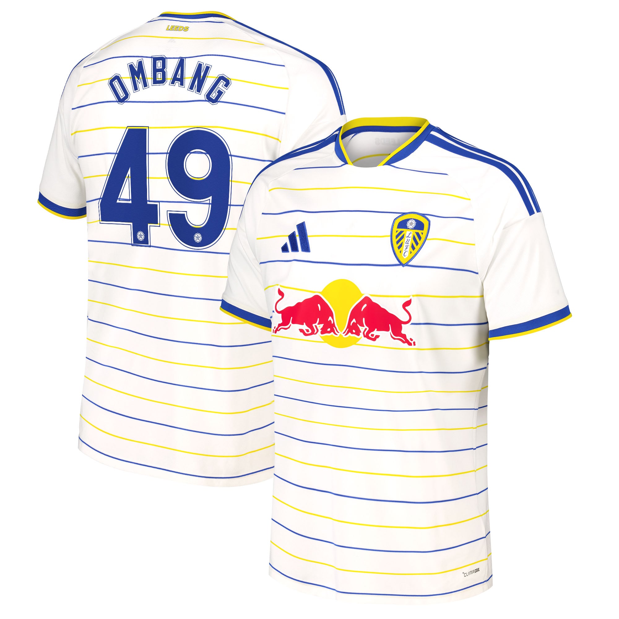 Leeds United adidas Home Shirt 2026-27 with Ombang 49 Cup printing