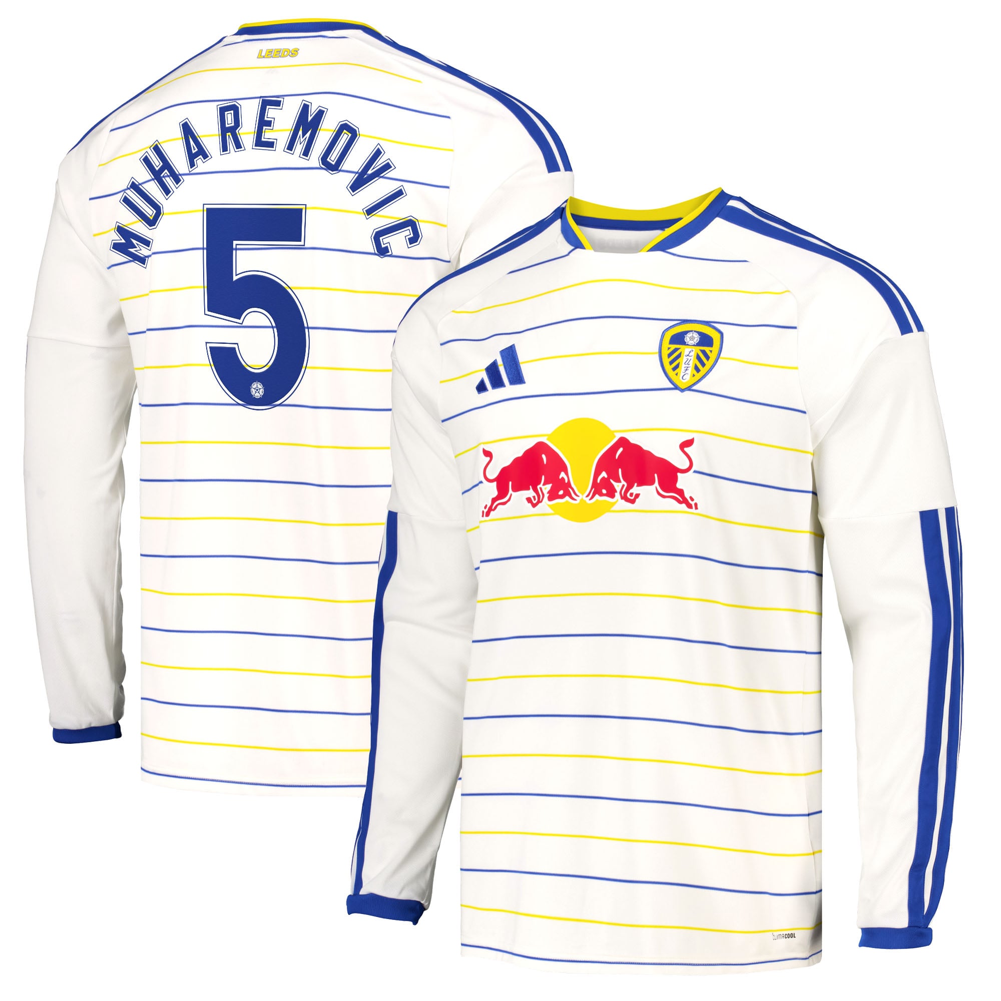 Leeds United adidas Home Shirt 2026-27 - Long Sleeve with Muharemovic 5 Cup printing, , rebel_hi-res