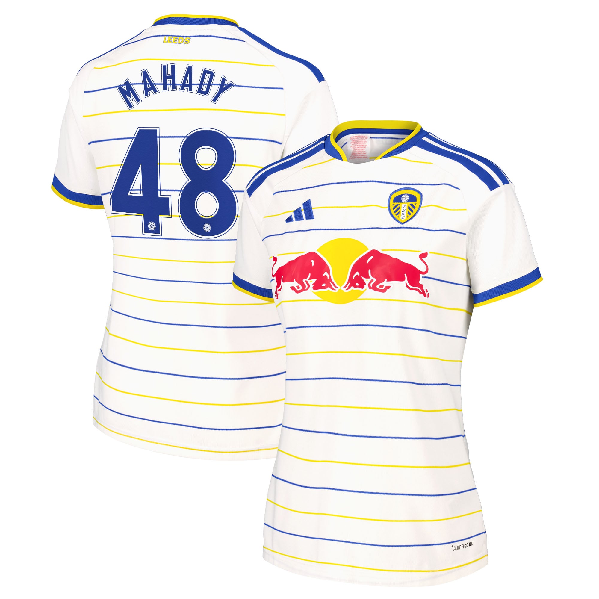 Leeds United adidas Home Shirt 2026-27 - Womens with Mahady 48 Cup printing