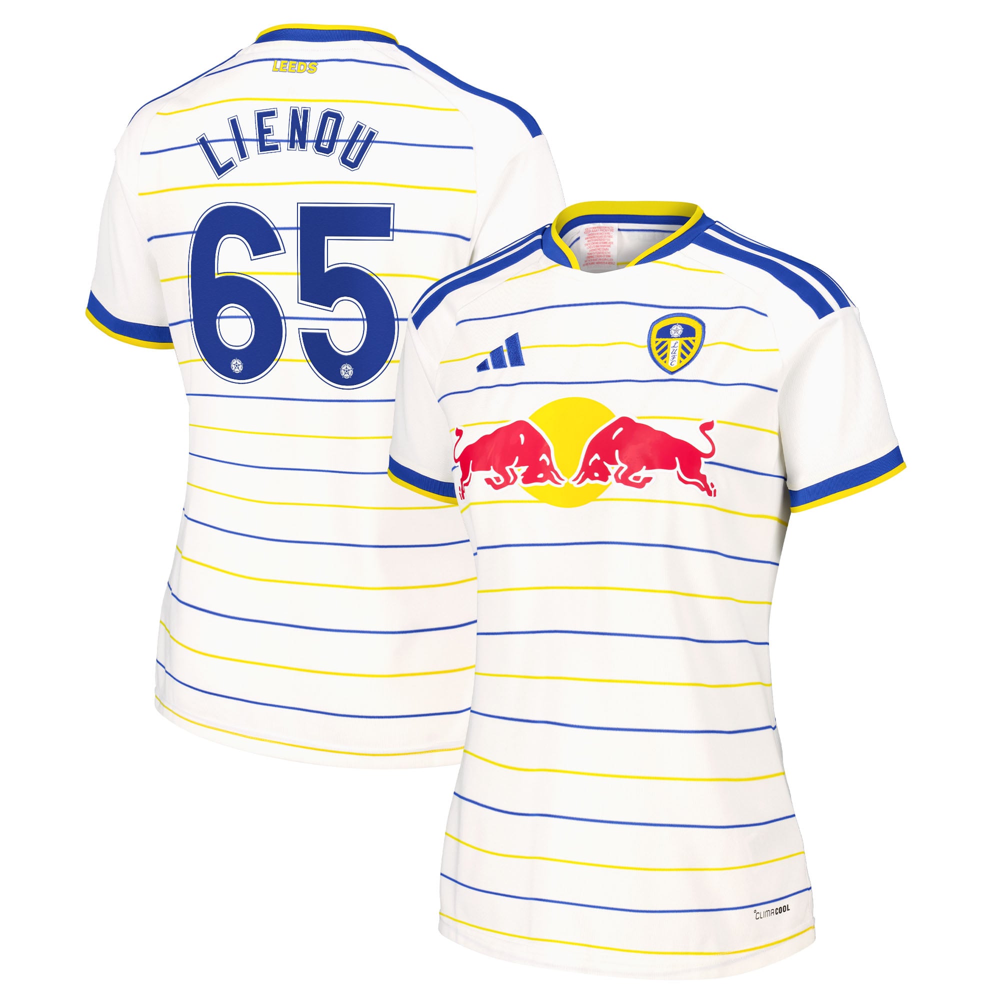 Leeds United adidas Home Shirt 2026-27 - Womens with Lienou 65 Cup printing