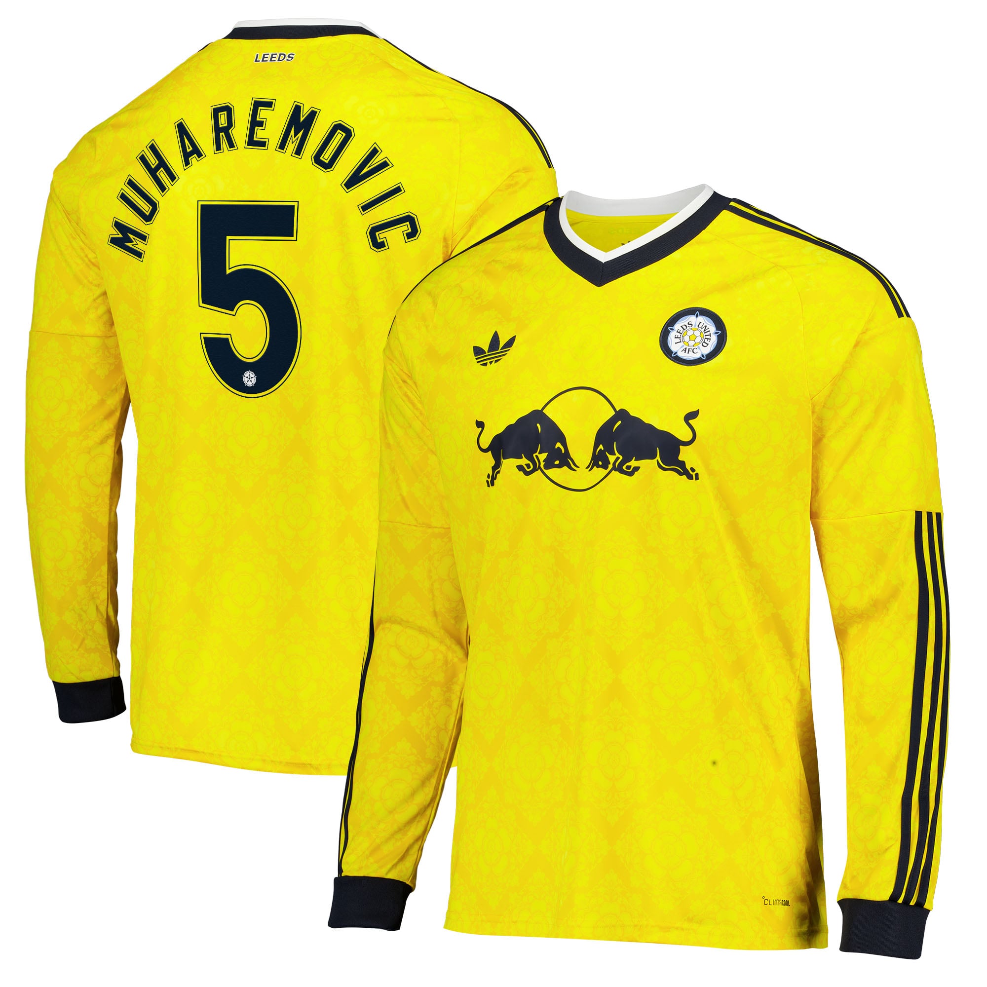 Leeds United adidas Away Shirt 2026-27 - Long Sleeve with Muharemovic 5 Cup printing