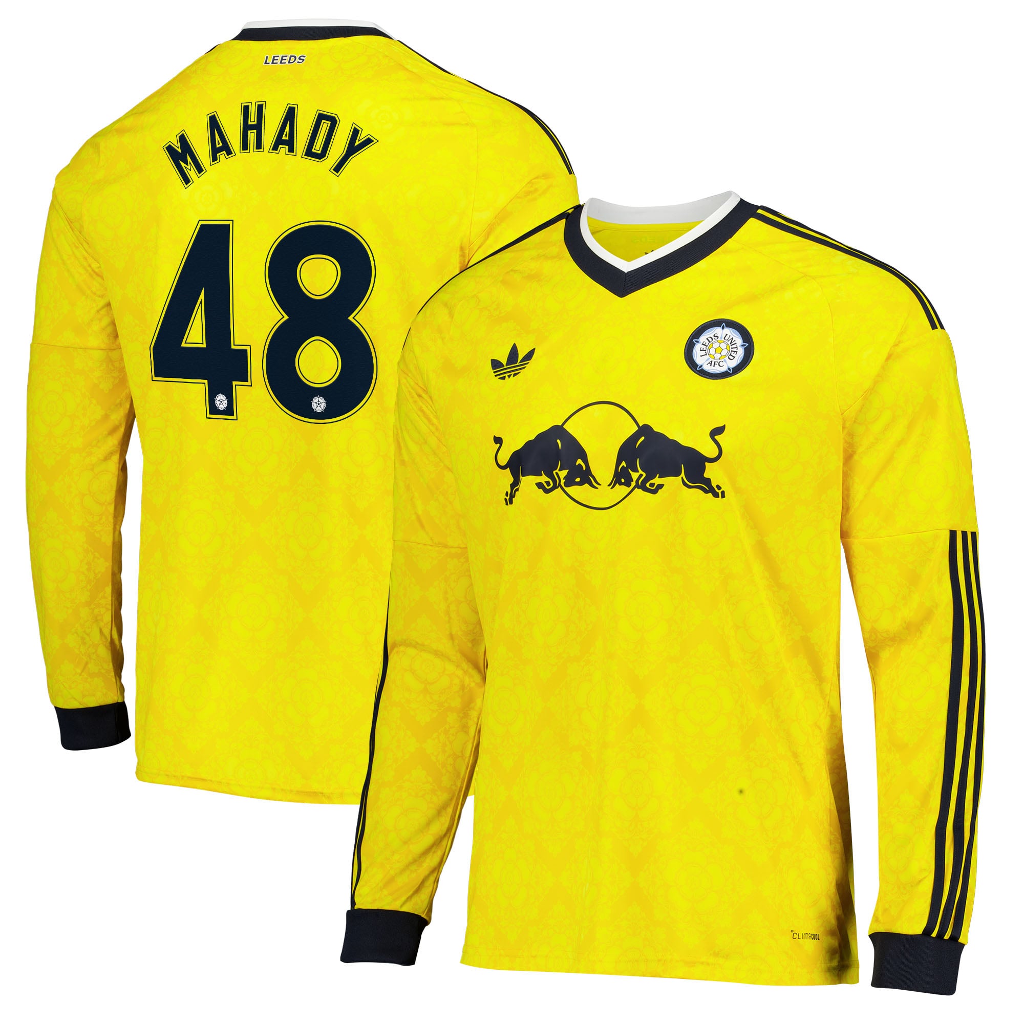Leeds United adidas Away Shirt 2026-27 - Long Sleeve with Mahady 48 Cup printing