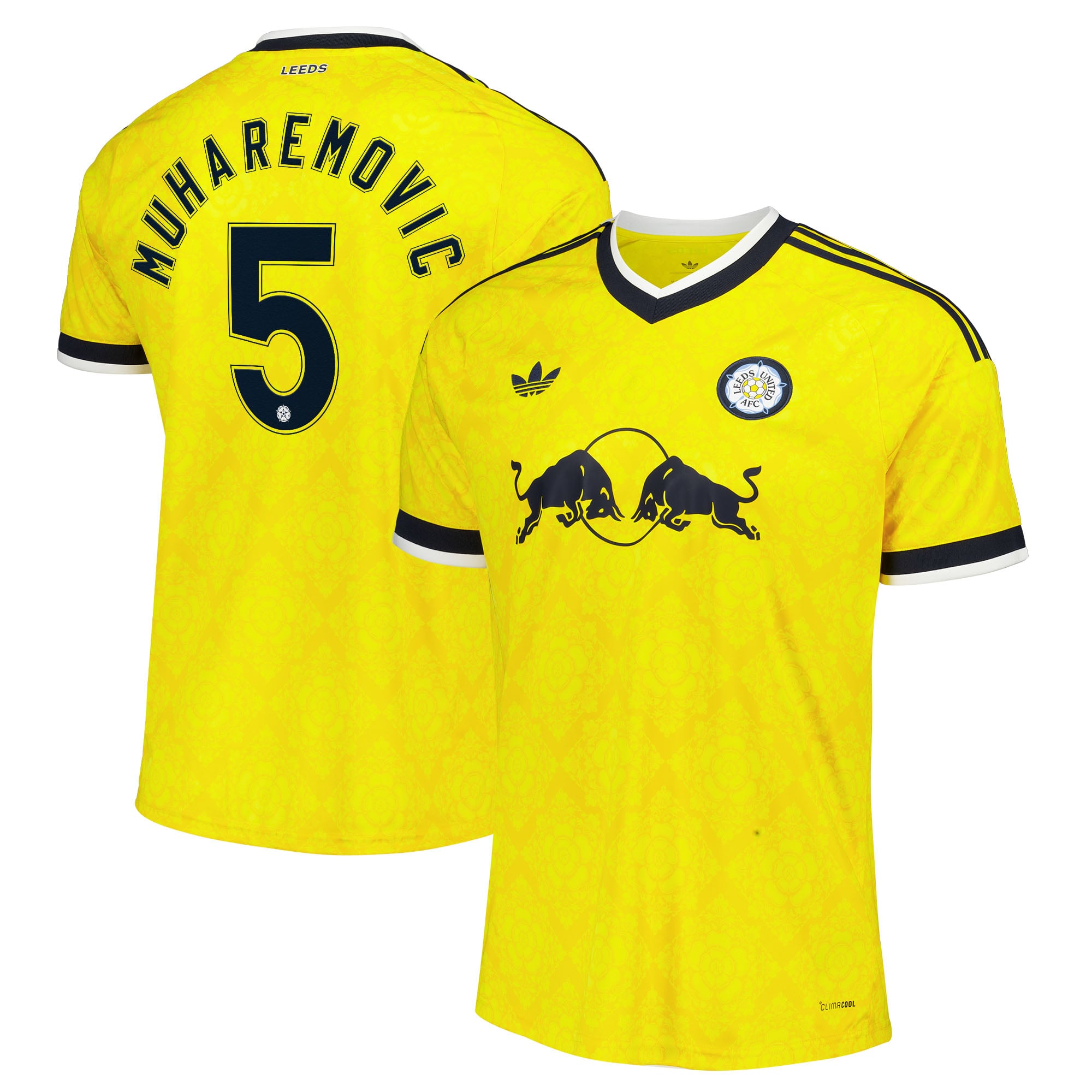 Leeds United adidas Away Shirt 2026-27 with Muharemovic 5 Cup printing