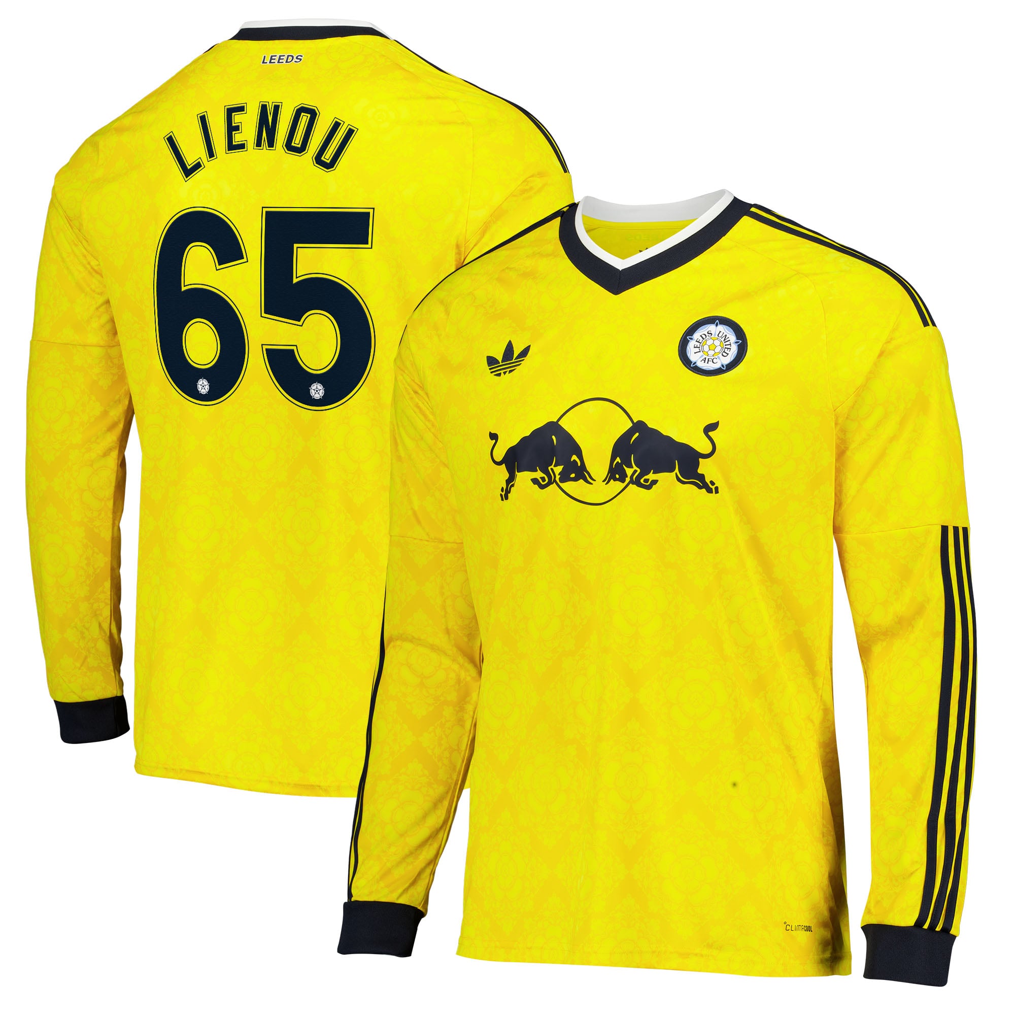 Leeds United adidas Away Shirt 2026-27 - Long Sleeve with Lienou 65 Cup printing