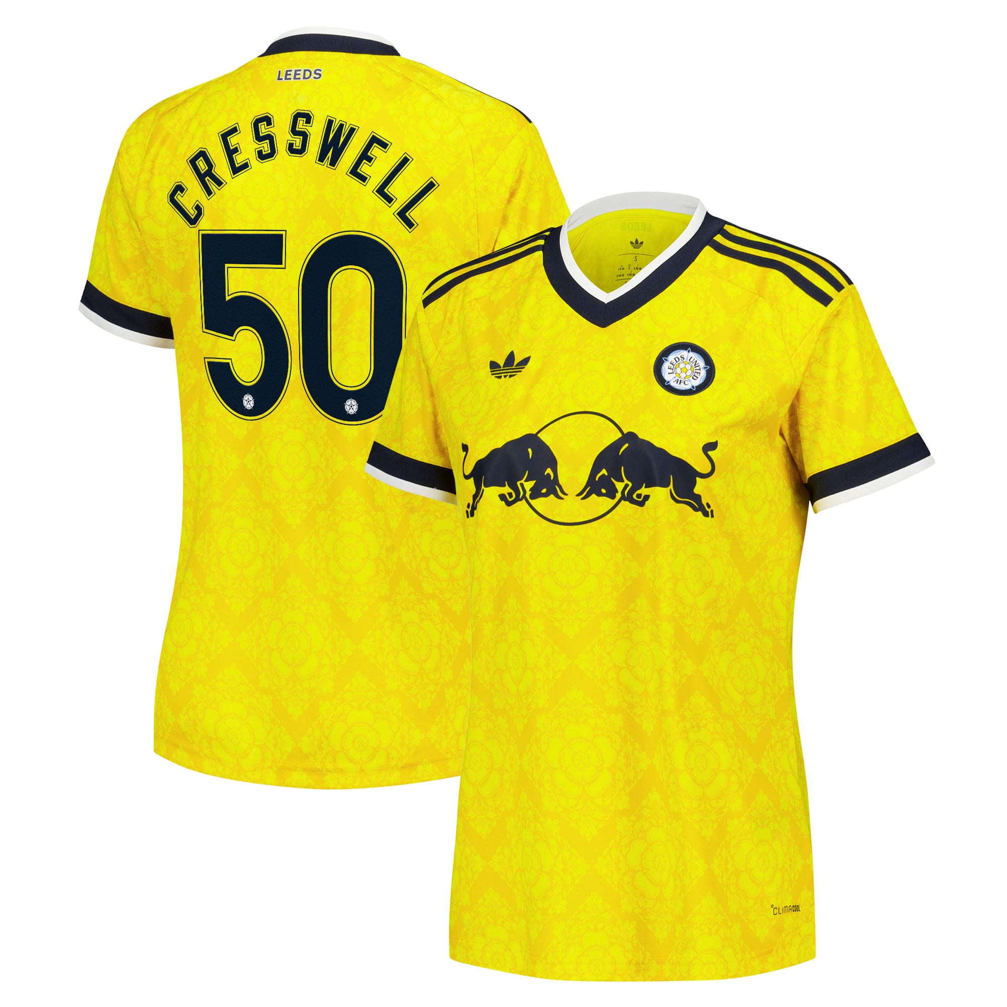 Leeds United adidas Away Shirt 2026-27 - Womens with Cresswell 50 Cup printing