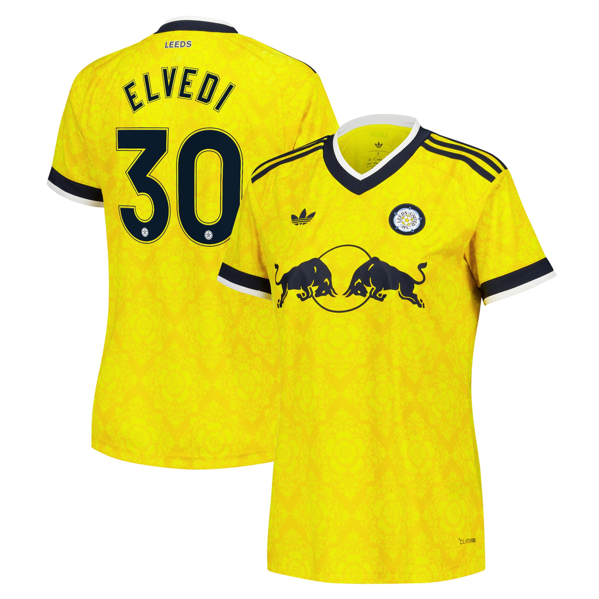 Leeds United adidas Away Shirt 2026-27 - Womens with Elvedi 30 Cup printing