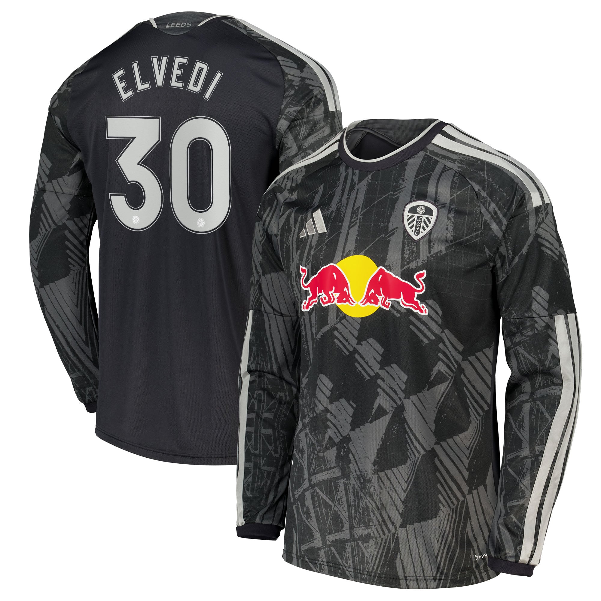 Leeds United adidas Third Shirt 2026-27 - Long Sleeve with Elvedi 30 Cup printing