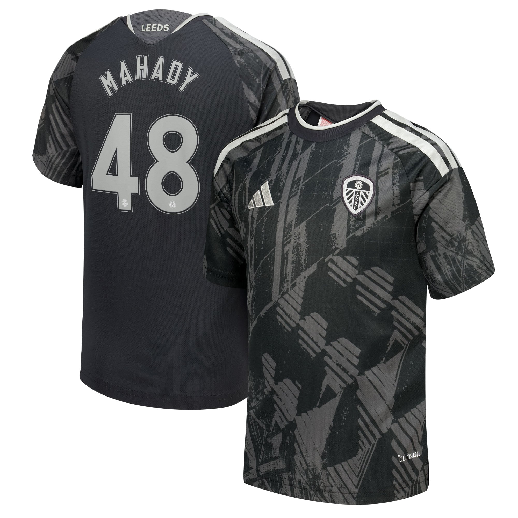 Leeds United adidas Third Shirt 2026-27 - Kids with Mahady 48 Cup printing