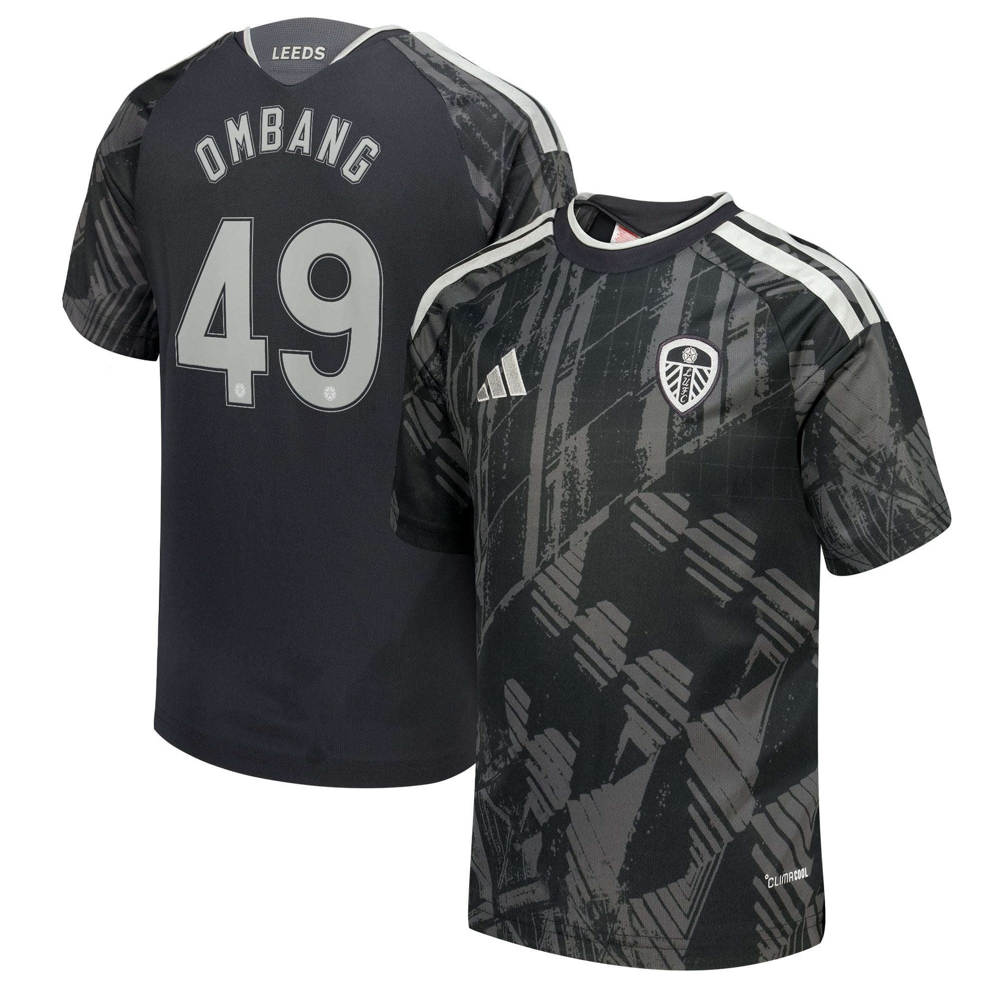 Leeds United adidas Third Shirt 2026-27 - Kids with Ombang 49 Cup printing