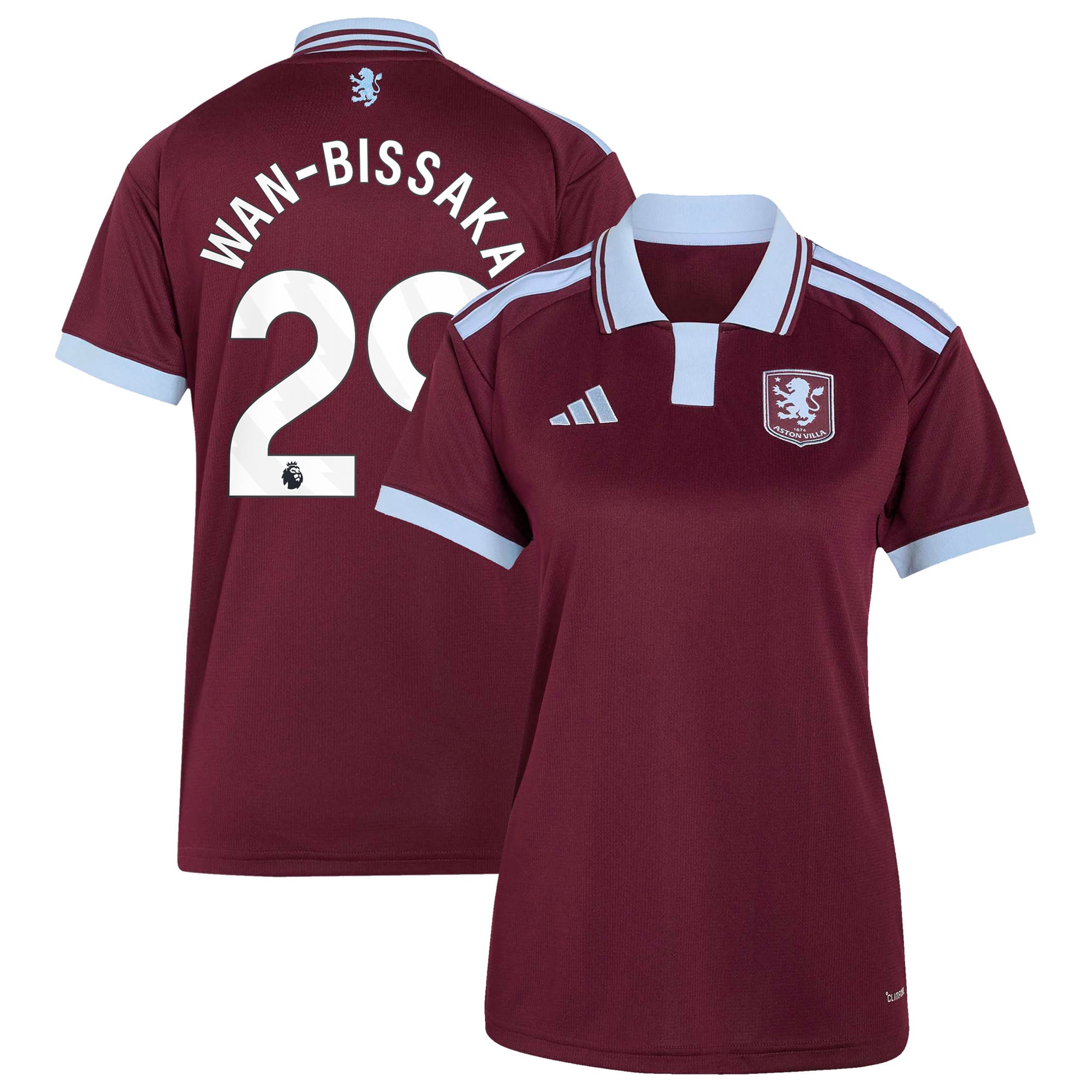 Aston Villa adidas Home Shirt 2026-27 - Womens with Wan-Bissaka 29 printing, , rebel_hi-res