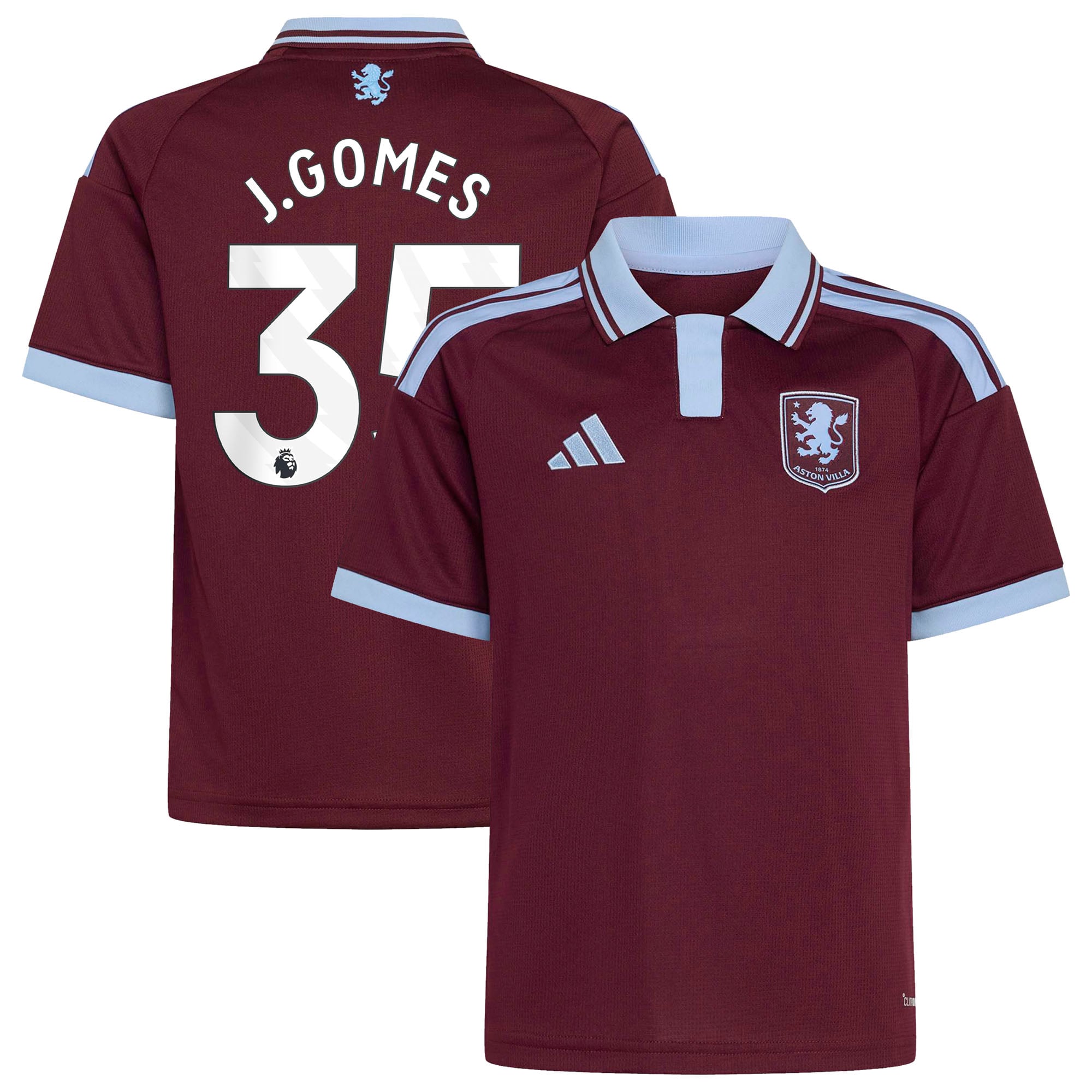 Aston Villa adidas Home Shirt 2026-27 - Kids with J.Gomes 35 printing