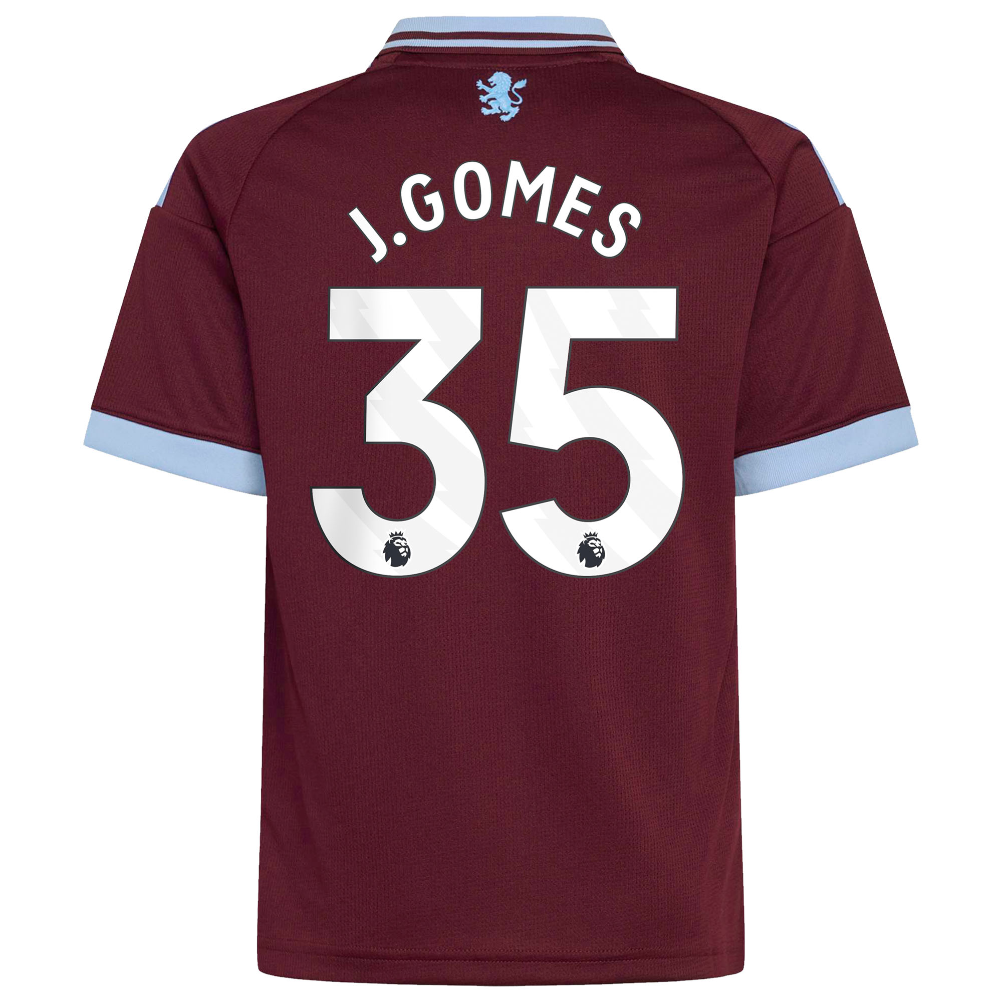 Aston Villa adidas Home Shirt 2026-27 - Kids with J.Gomes 35 printing, , rebel_hi-res