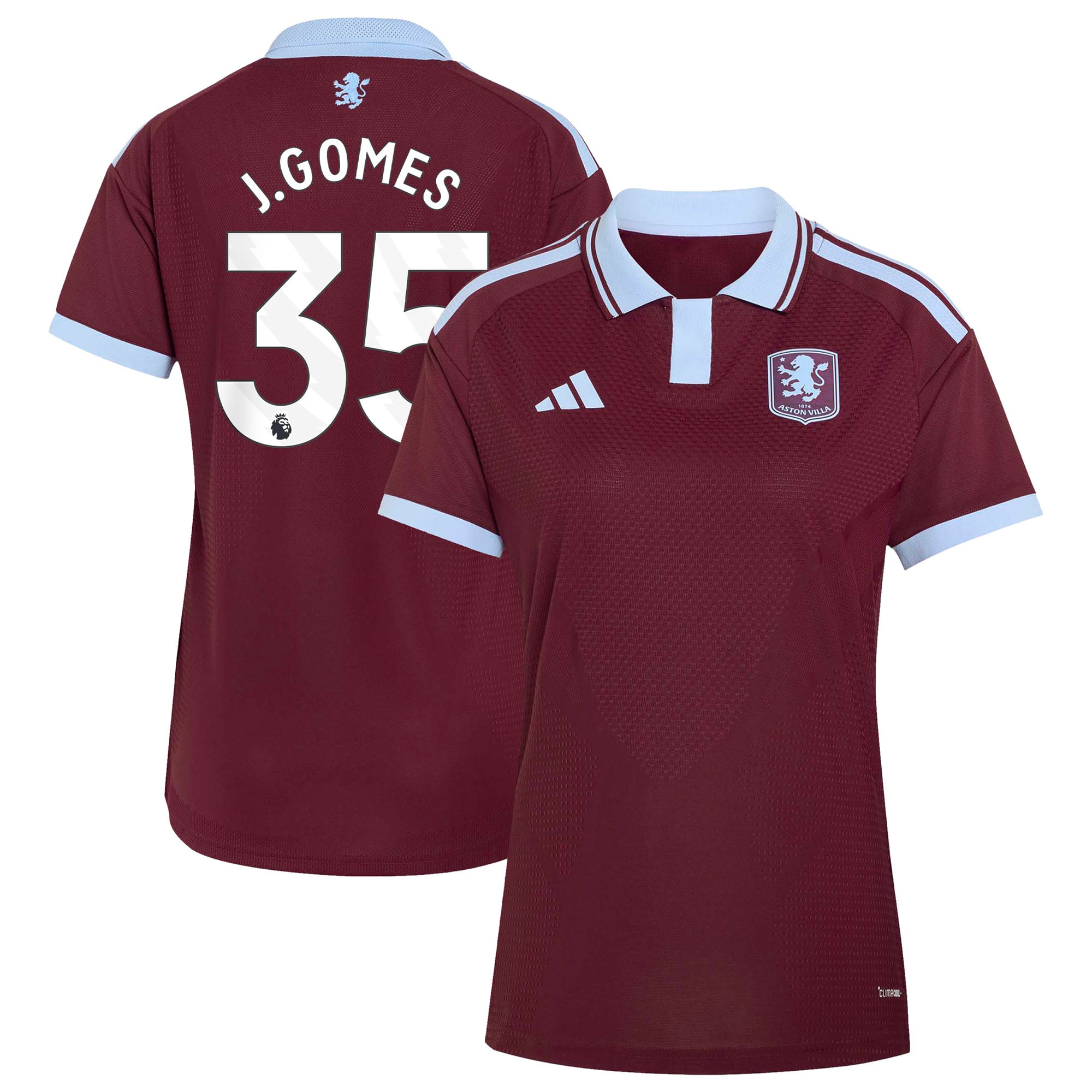 Aston Villa adidas Home Authentic Shirt 2026-27 - Womens with J.Gomes 35 printing
