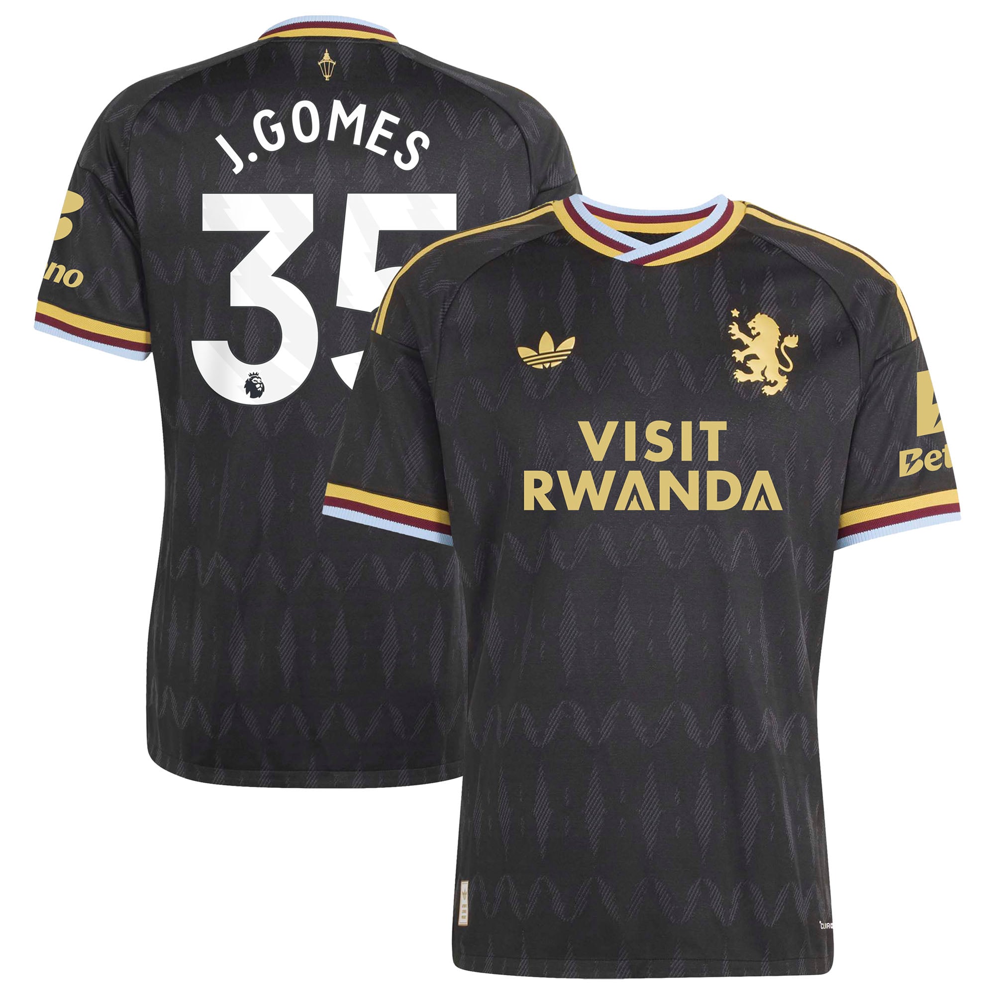 Aston Villa adidas Away Authentic Shirt 2026-27 with J.Gomes 35 printing, , rebel_hi-res