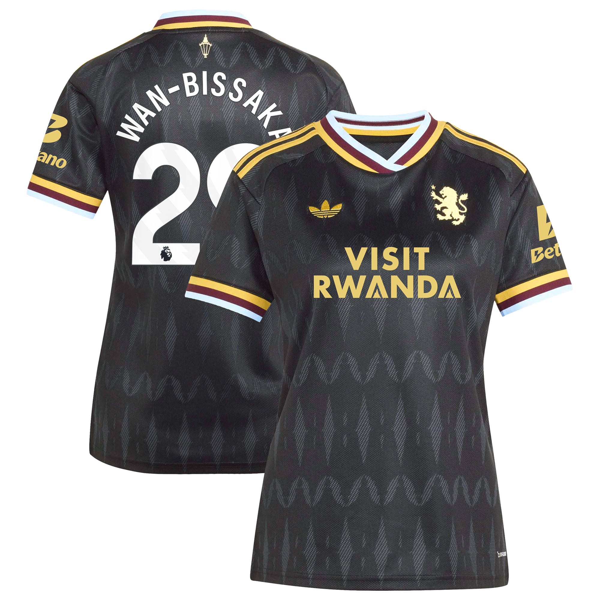 Aston Villa adidas Away Shirt 2026-27 - Womens with Wan-Bissaka 29 printing