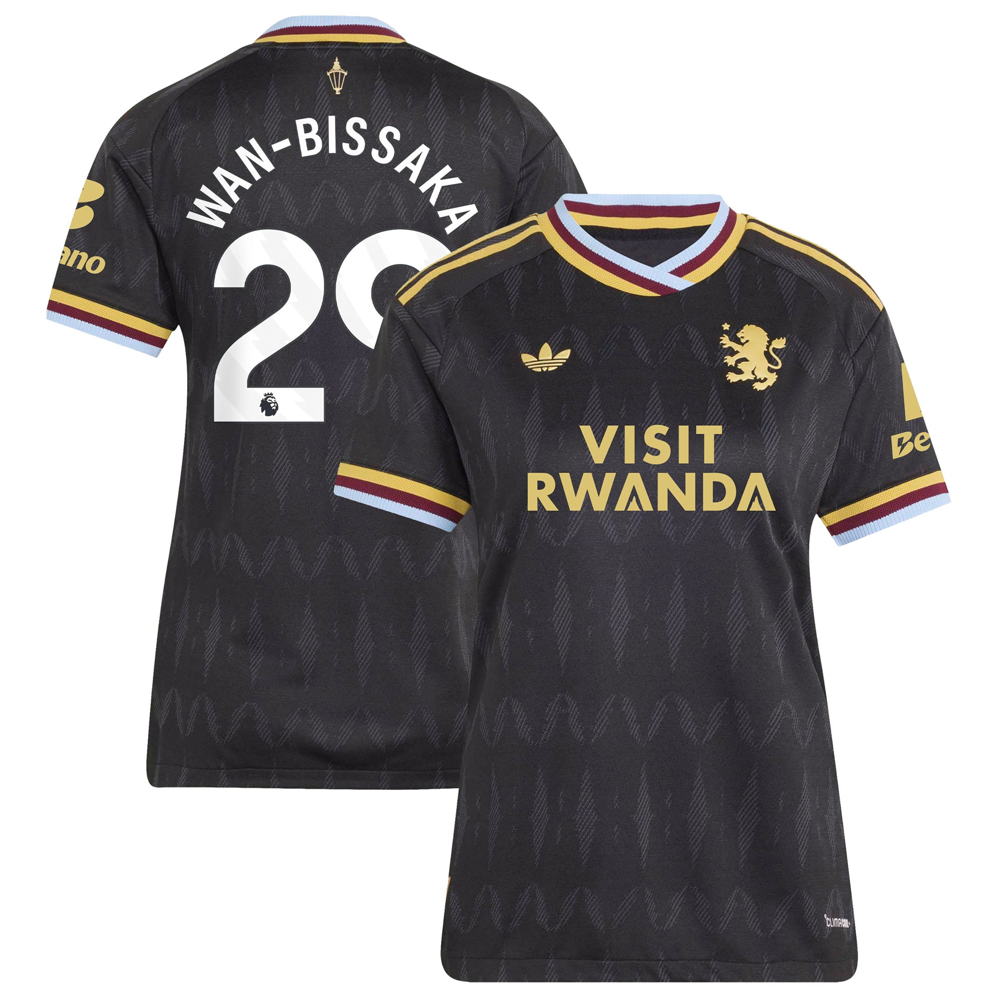 Aston Villa adidas Away Authentic Shirt 2026-27 - Womens with Wan-Bissaka 29 printing