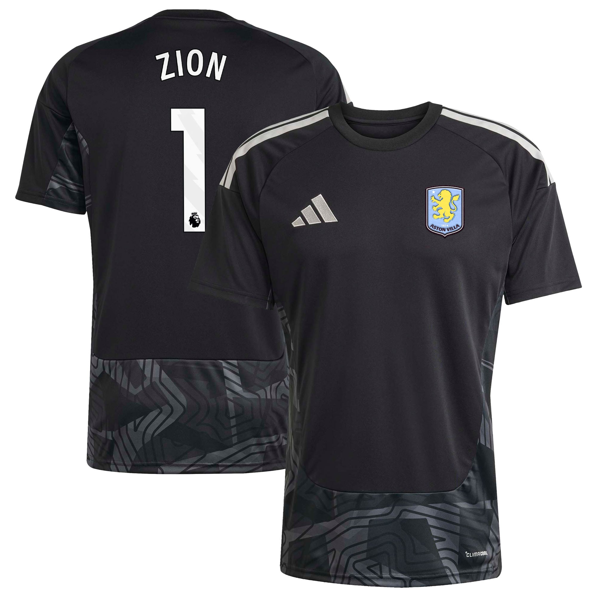 Aston Villa adidas Goalkeeper Shirt 2026-27 with Zion 1 printing