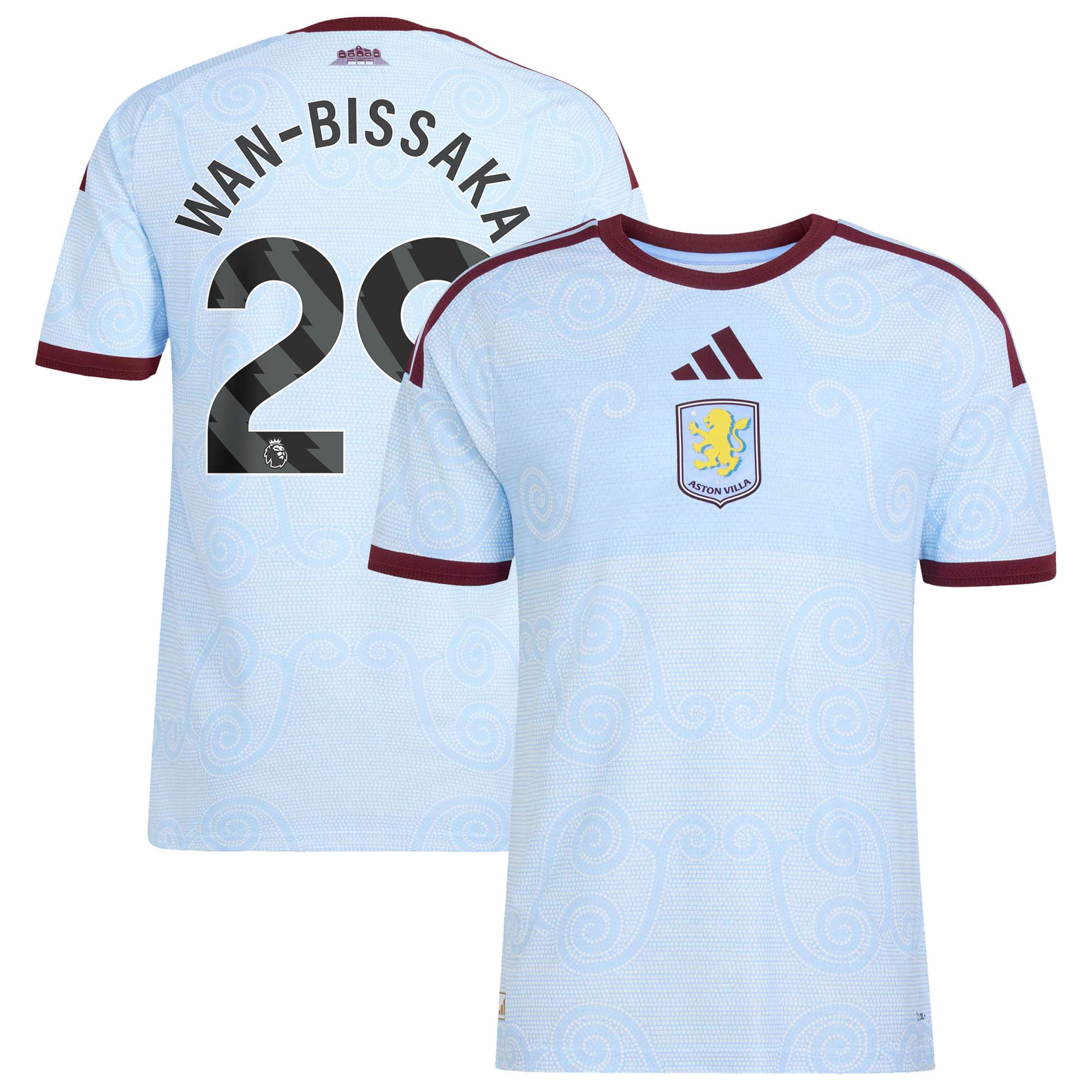 Aston Villa adidas Third Authentic Shirt 2026-27 with Wan-Bissaka 29 printing
