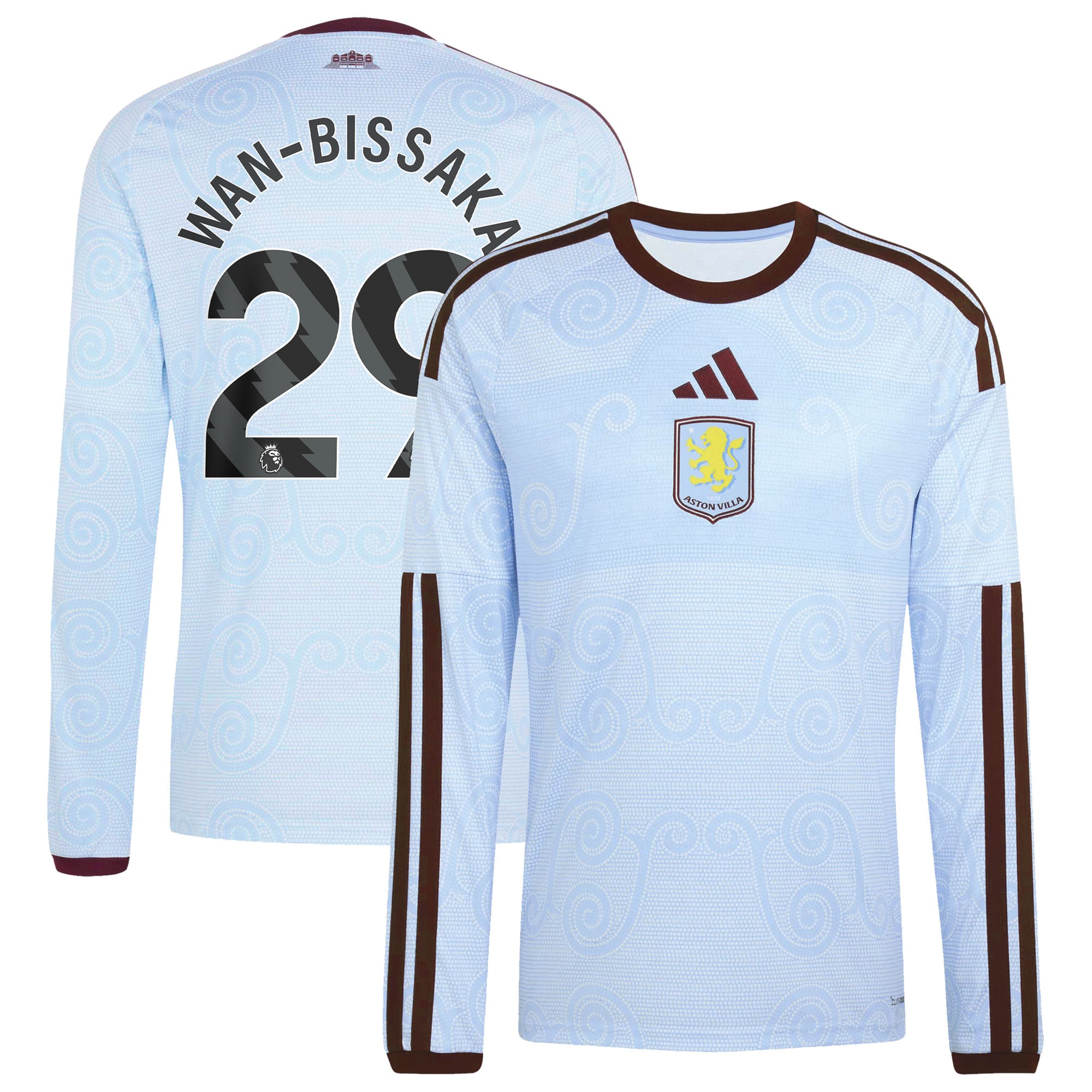 Aston Villa adidas Third Shirt 2026-27 - Long Sleeve with Wan-Bissaka 29 printing