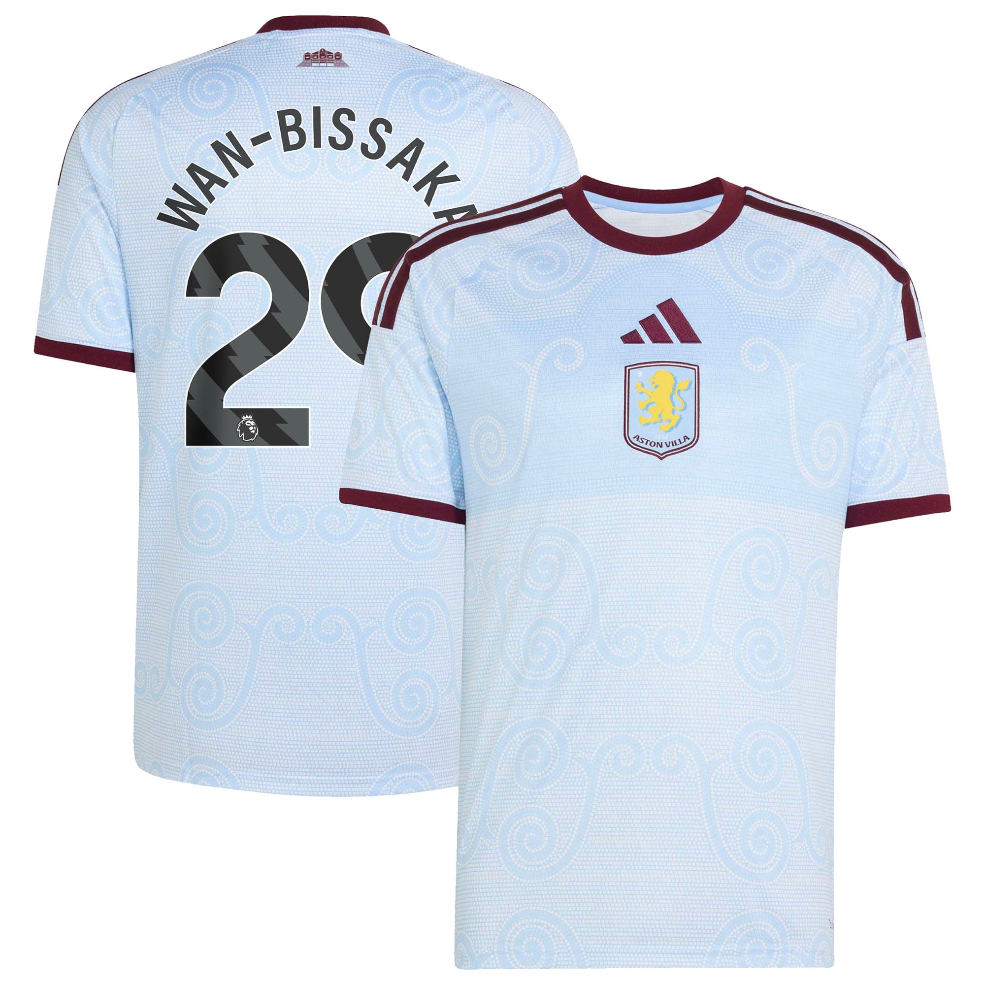 Aston Villa adidas Third Shirt 2026-27 with Wan-Bissaka 29 printing