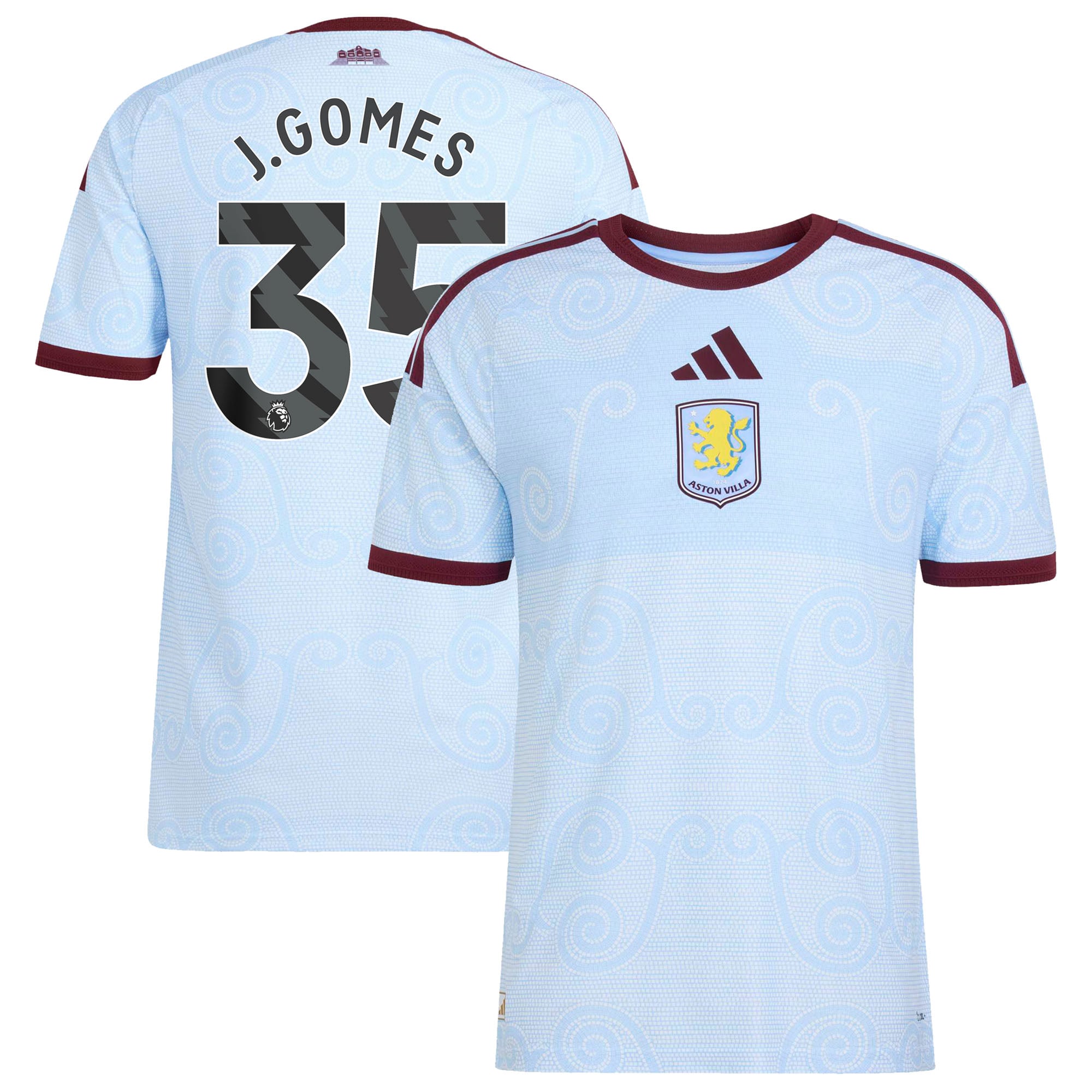 Aston Villa adidas Third Authentic Shirt 2026-27 with J.Gomes 35 printing