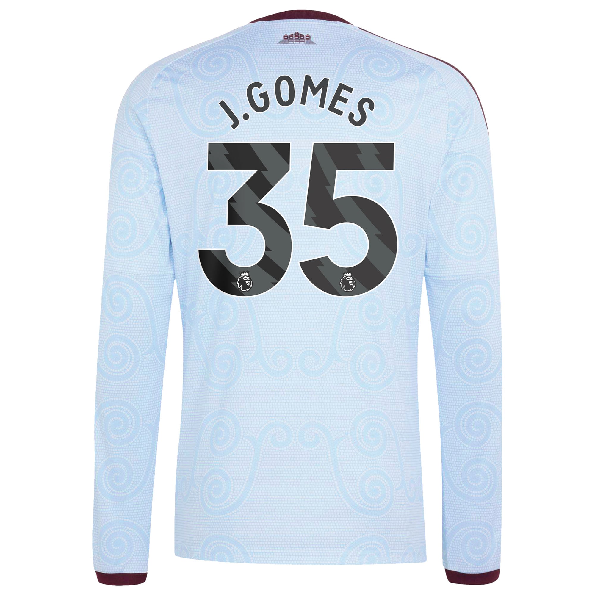 Aston Villa adidas Third Shirt 2026-27 - Long Sleeve with J.Gomes 35 printing, , rebel_hi-res